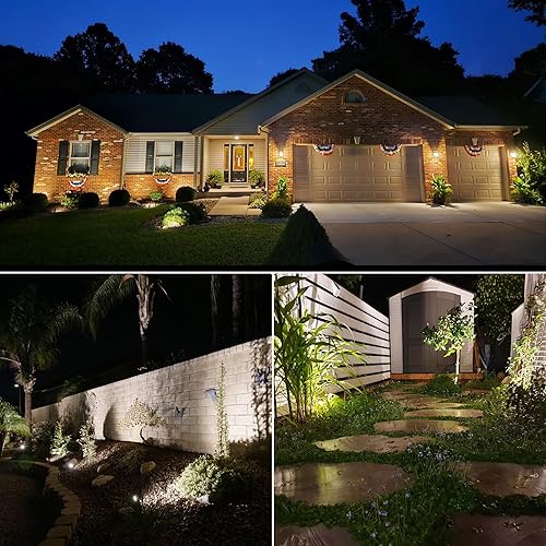 Miniatura 5 de SUNVIE Paquete de 12 luces de paisaje de bajo voltaje con transformador de 300 W, kit de iluminación LED de paisaje de 12 a 24 V, 3000 K, focos de