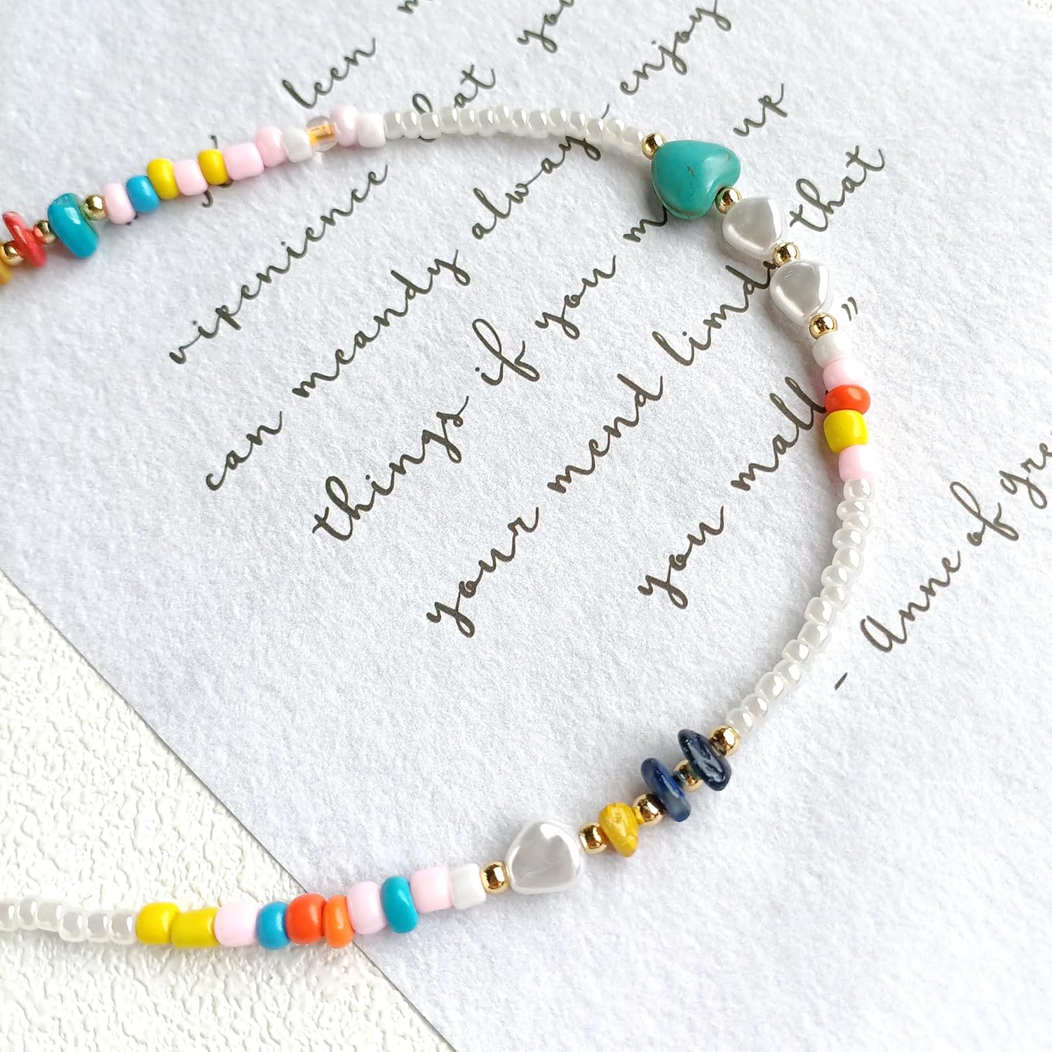 S.J JEWELRY Beaded Necklaces for Women Colorful Seed Bead Necklace Boho Necklaces for Women Beach Necklaces Summer Necklace Choker for Women Stainless Steel 18K Gold Plated - Image 5