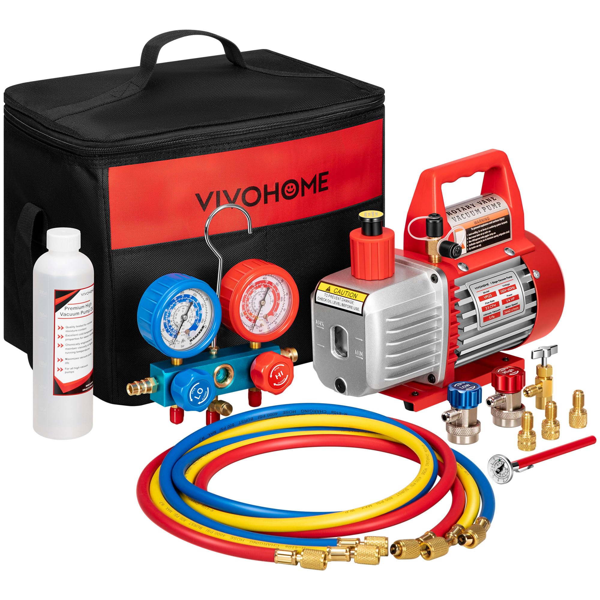 Photo 1 of VIVOHOME 110V 1/4 HP 3.5CFM Single Stage Rotary Vane Air Vacuum Pump and AC