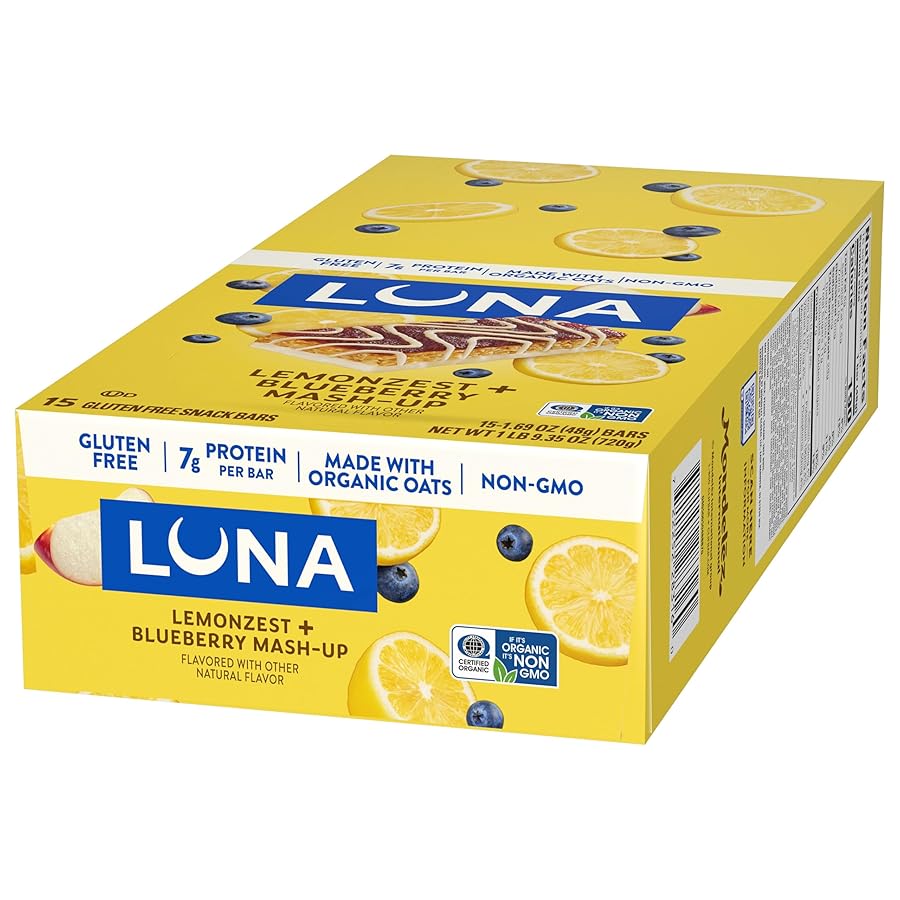 LUNA Bar - Mash-Ups LemonZest + Blueberry Flavor - Gluten Free Snack Bars - Non-GMO - Protein Bars - Made with Organic Oats (15 Pack) - image 11