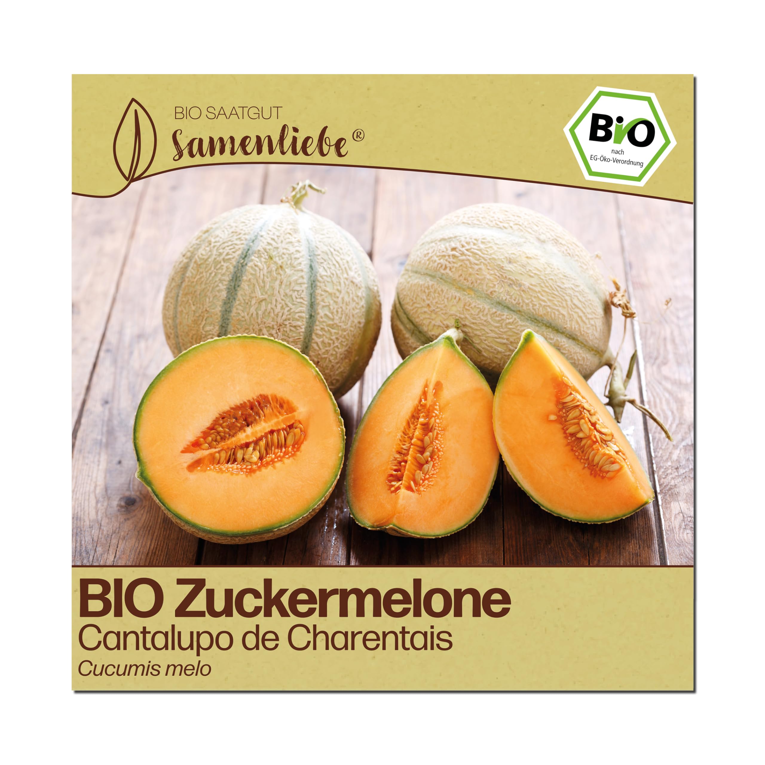 Samenliebe BIO Zuckermelonen Samen | Cantaloupe de Charentais Melone - sehr süß & klein - samenfestes BIO Saatgut