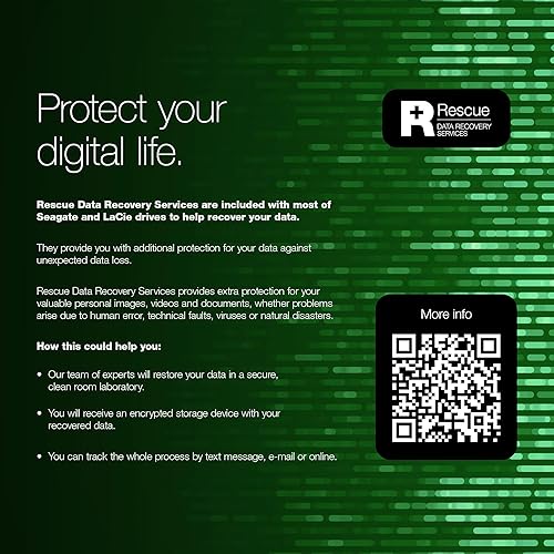 Miniatura 2 de Unidad de estado sólido de Seagate Desktop (HDD) de 8 TB con puerto USB 3.0 para PC, laptop y Mac, y 1 año de Rescue Service, color negro