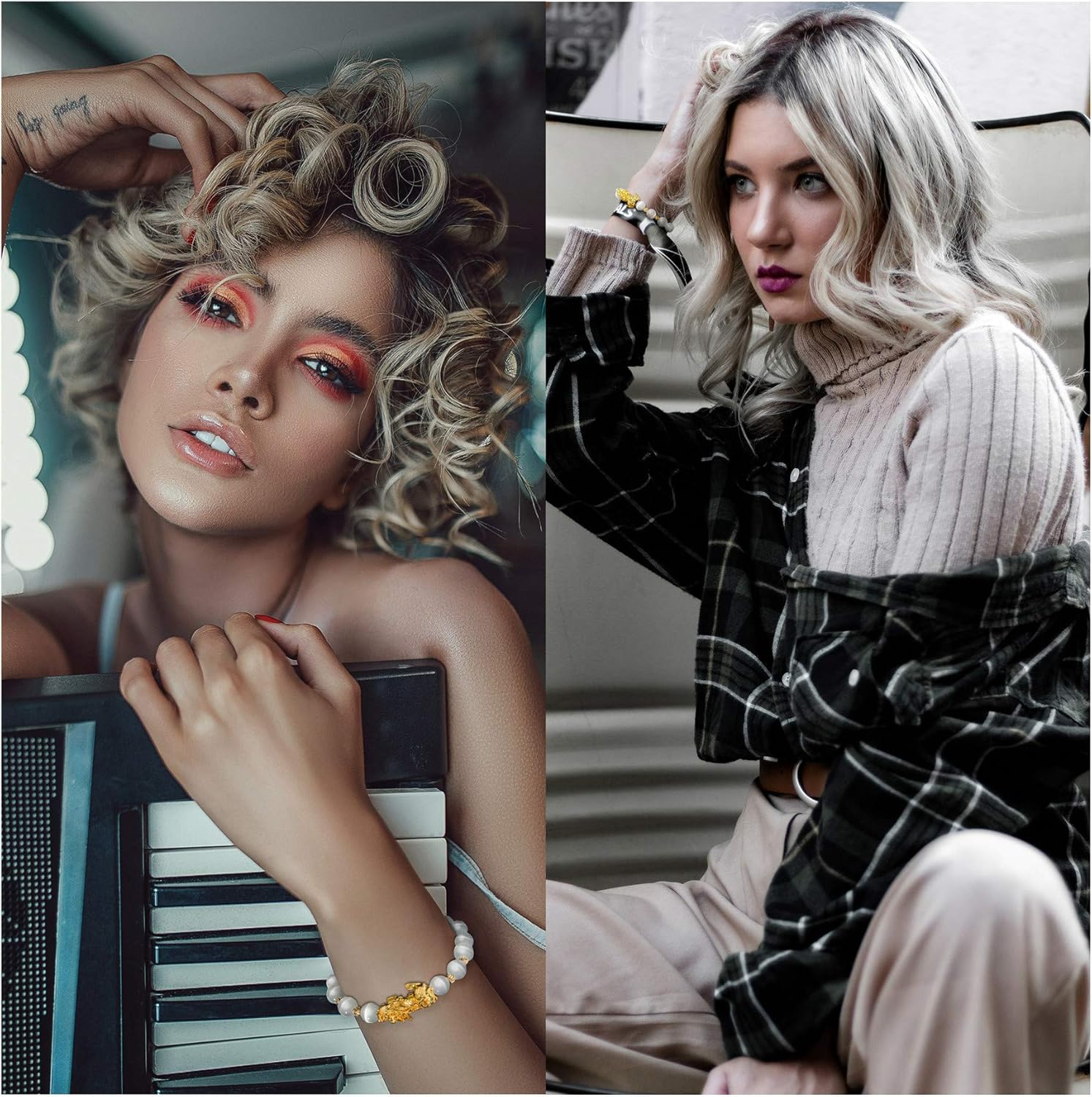 Miniatura 4 de ZenBless Feng Shui Bracelet for Women Natural Tiger Eye Bracelet 18k Gold Plated Pixiu Bracelet Yoga Mala Beads Good Luck Friendship Bracelets for