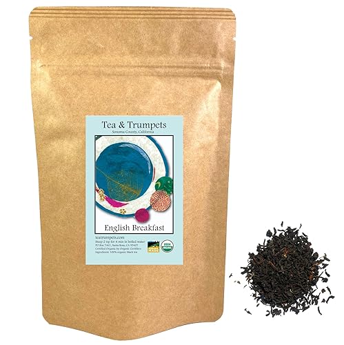 Tea & Trumpets USDA - Té negro orgánico inglés para desayuno, hojas sueltas