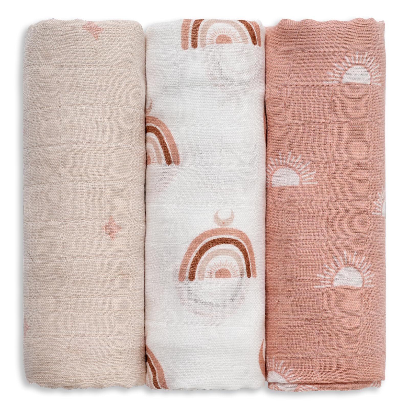GLLQUEN BABY Manta de recepción para niño de algodón de muselina, mantas para envolver para niña recién nacida, cuadradas, transpirables y suaves, mantas de bebé delgadas de tela, doble absorbente