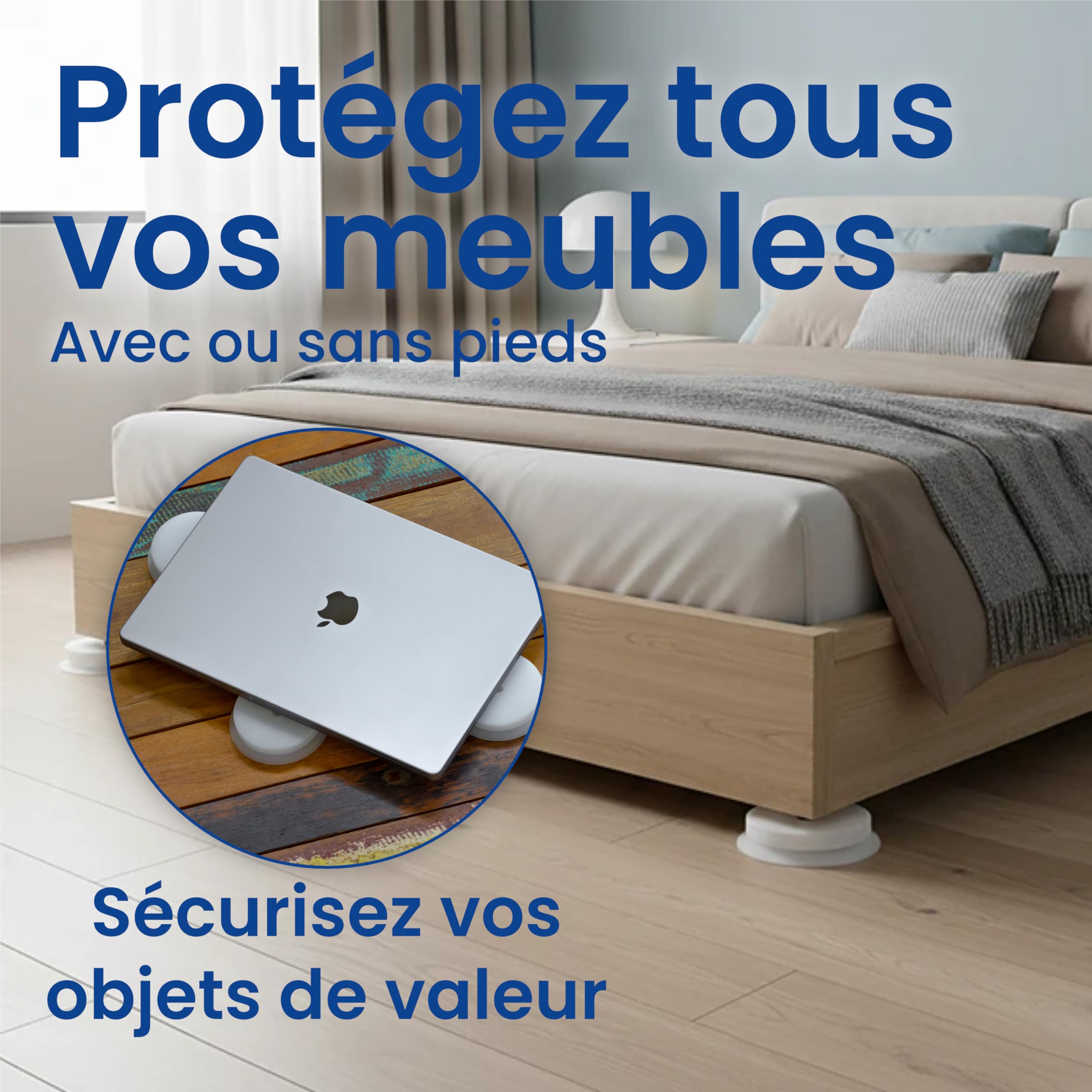 Pack Protection Universel 6 Mois Punaises de Lit Nidoan - Pièges Compatibles Lit & Meubles sans Pieds, sans Insecticide, Sécurisée pour Enfants et Animaux, Lot de 4