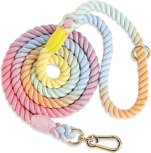 Dog Leash and Collar Set Nylon Multifunction Colorful Cotton Rope for Small Medium Large Dogs Large