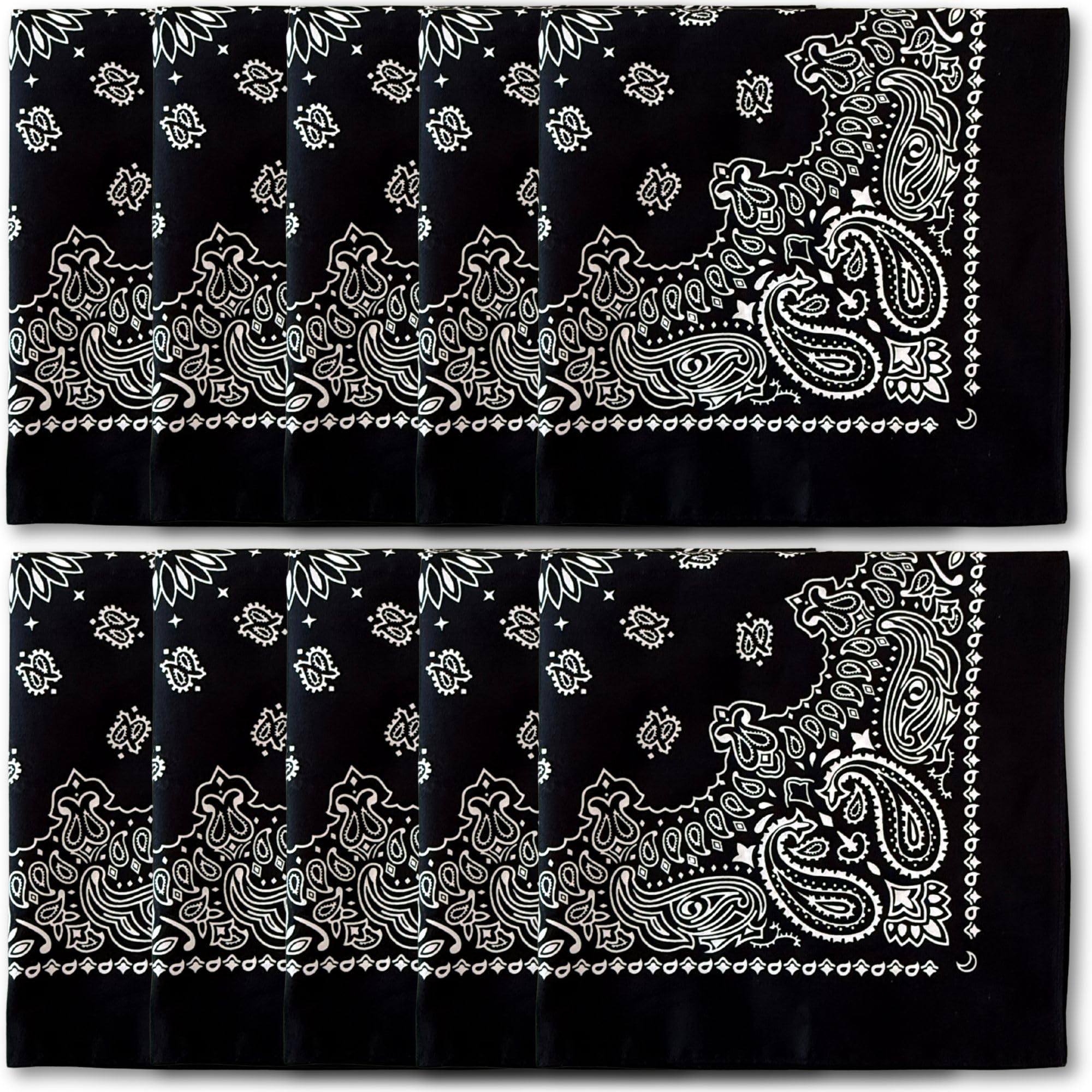 The Peacock Crew Premium Soft Cotton Bandanas Pack for Men and Women Paisley 22 x 22 inches
