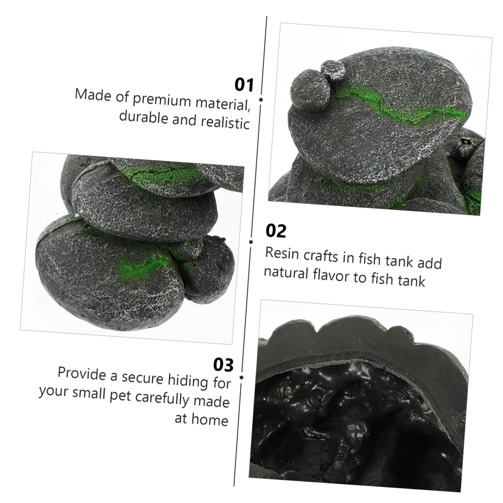 GALPADA Turtle Hiding Cave with Cobblestone Design Reptile Climbing Platform for Turtle Habitat Terrarium Accessory Shelter for Tortoises and Pets Enhances Aquarium Landscape