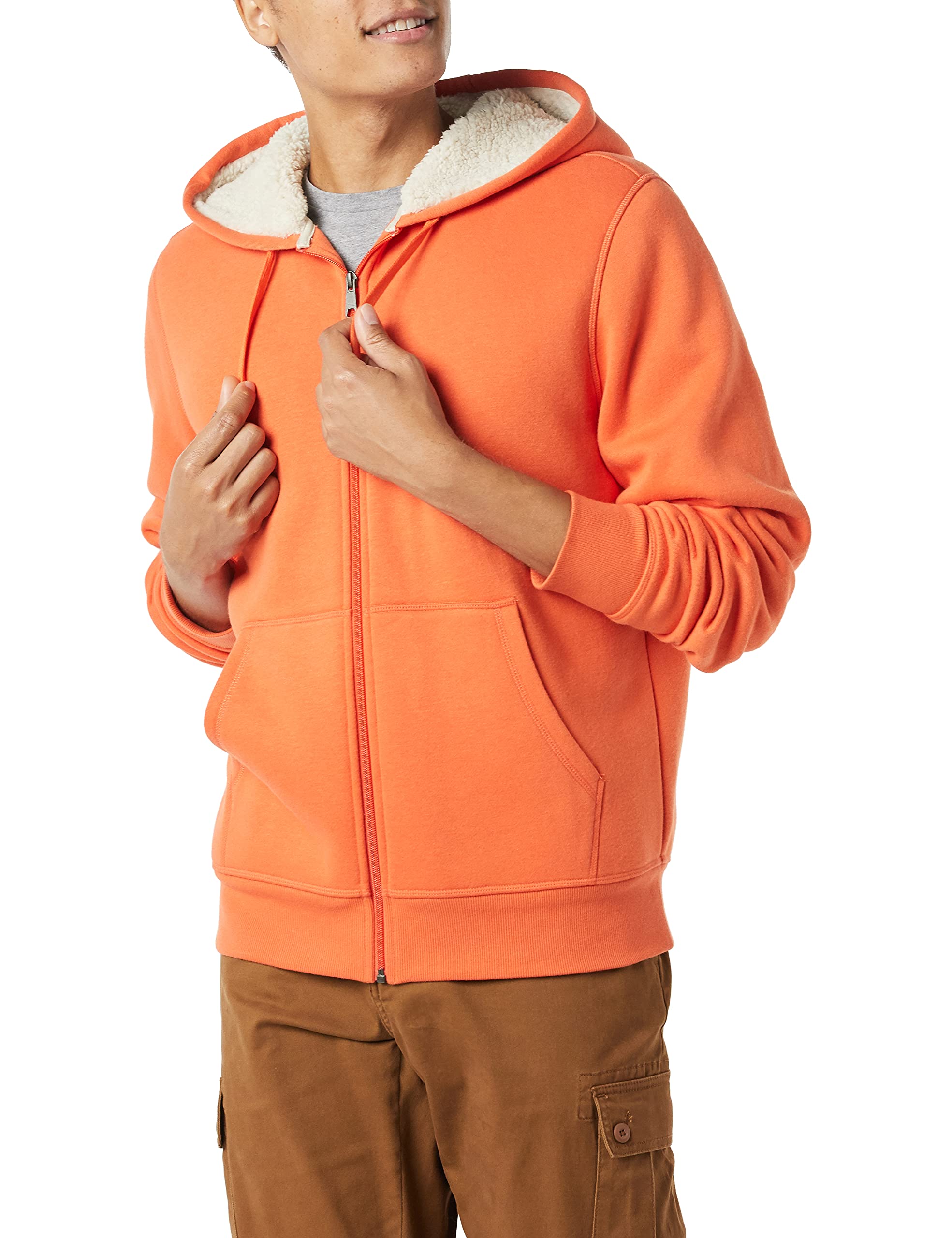 Amazon Essentials Felpa con Cappuccio e Cerniera Integrale in Pile Foderata in Sherpa Uomo