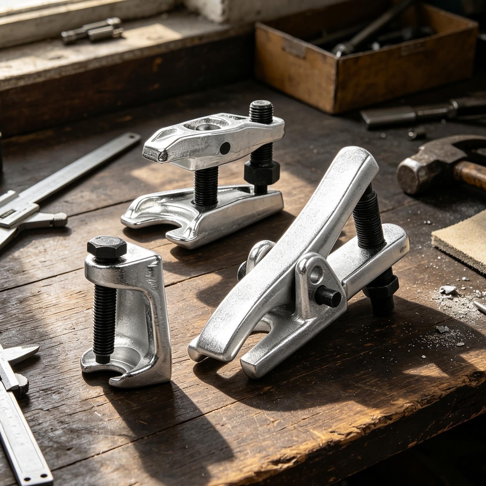 Estrattore Snodi Sferici Set Di 3 Pezzi Auto Heavy Duty | Kit Per Rimozione Tirante Esterno Auto Per Garage Casa Officina Meccanici Veicoli Berline Camion Camper