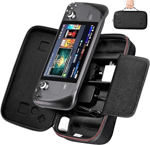 iVoler Funda de transporte diseñada para cubierta de vapor, funda de transporte rígida protectora con adaptador de CA integrado, almacenamiento de