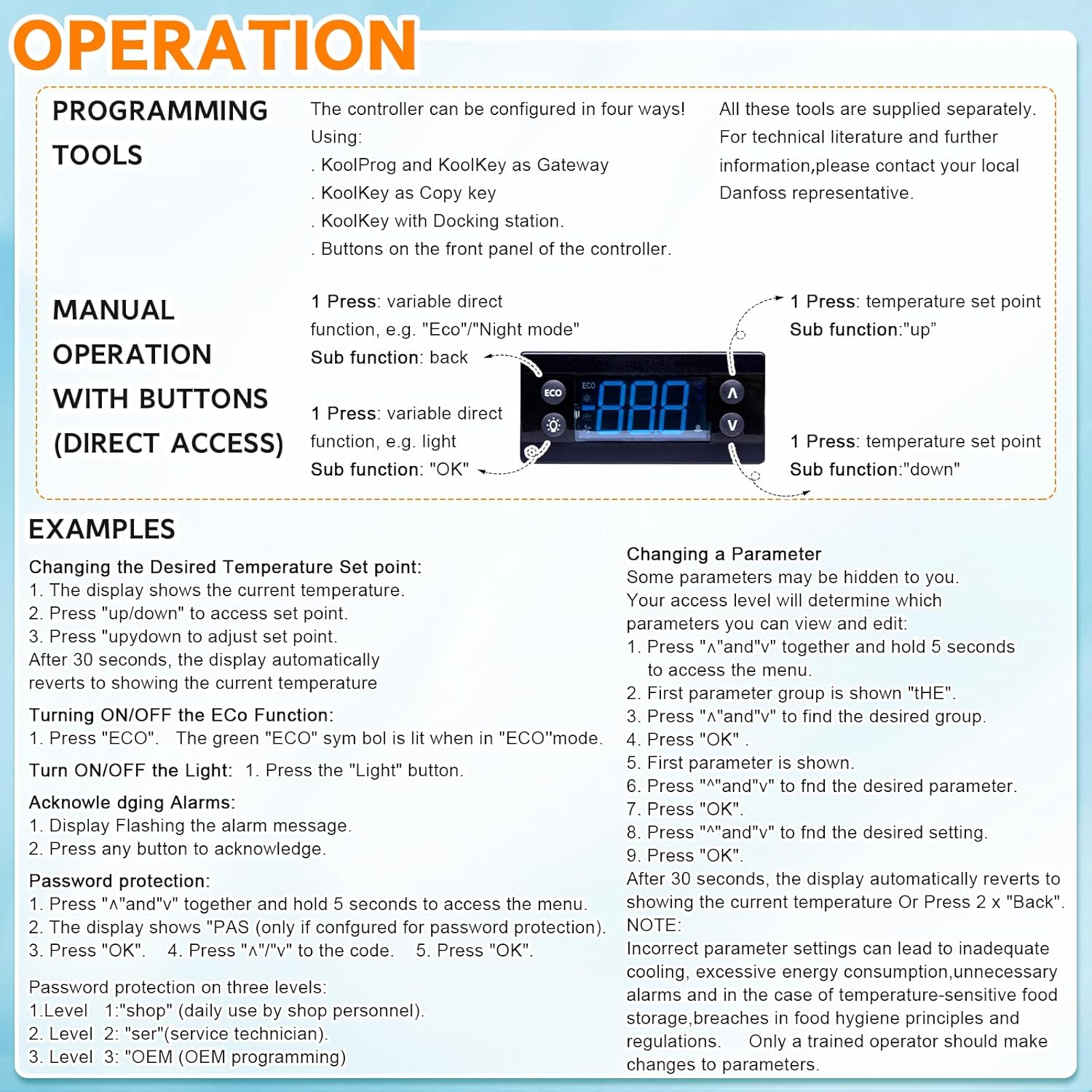 ERC112D Temperature Controller Kit, New BEV Air Temperature Controller, 00C30-123D-03, with Dual NTC Sensor Probes, Compatible with Danfoss 080G3207 080G3217 Randell Delfield Beverage Air Hoshizaki