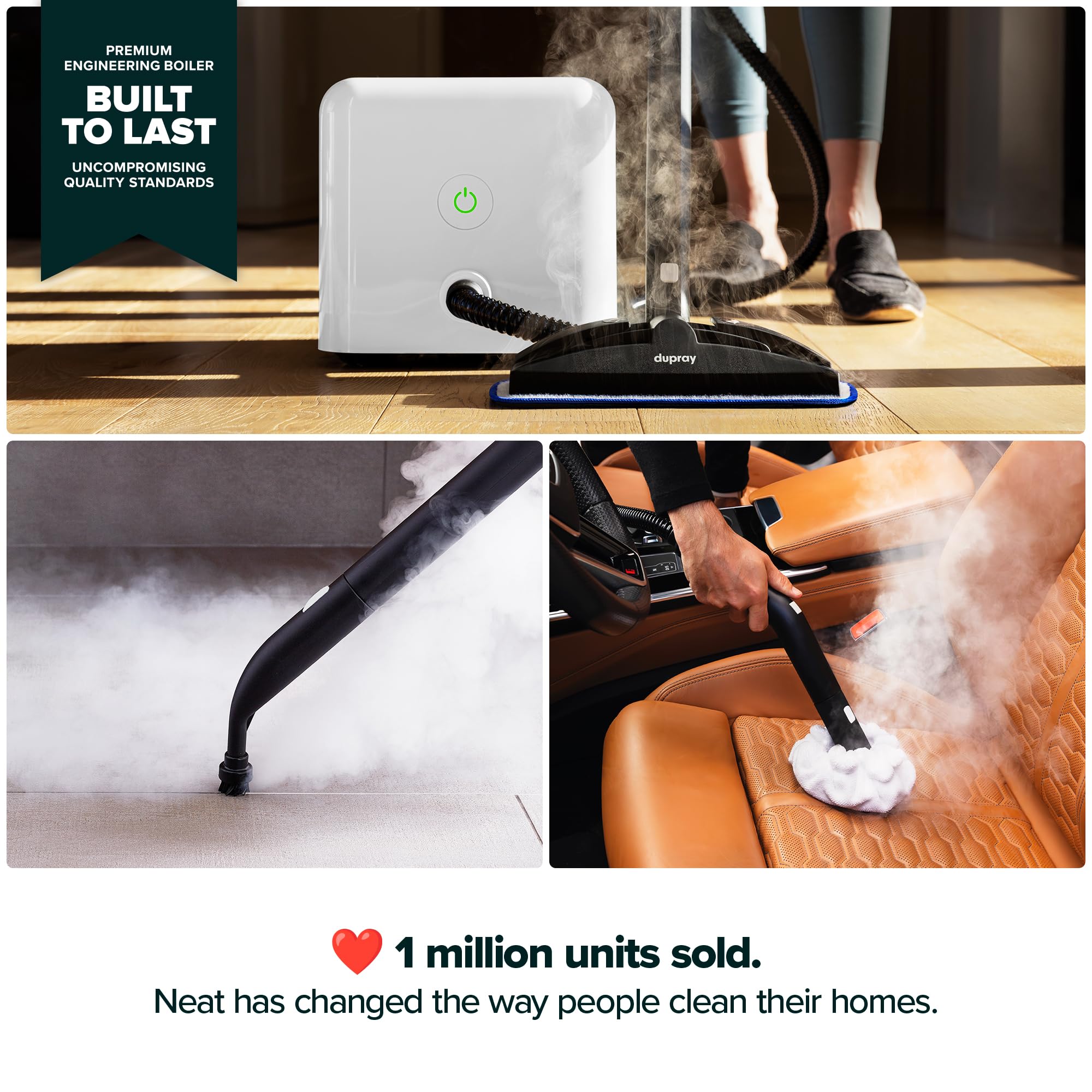 McCulloch MC1275 Heavy-Duty Steam Cleaner, 45 Min Runtime, 18 Accessories | Mop Head, Brushes, & More - Built for Home, Tile, Grout, Carpet, Furniture, & Personal Car Detailing product image 15