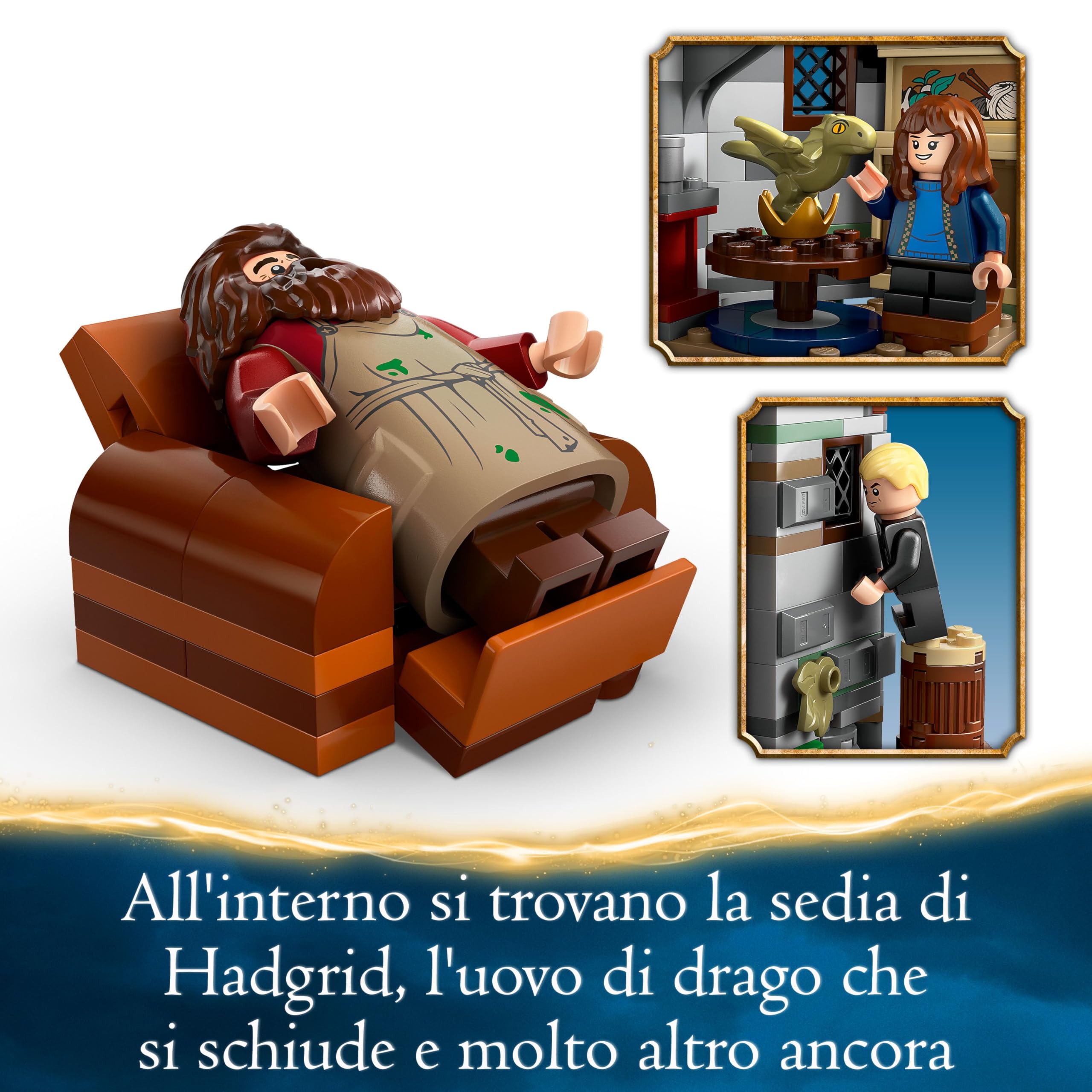 LEGO Harry Potter La Capanna di Hagrid: una Visita Inattesa, Giochi per Bambine e Bambini da 8 Anni in su, Casa Giocattolo da Costruire con 7 Personaggi, Idea Regalo dal Wizarding World 76428