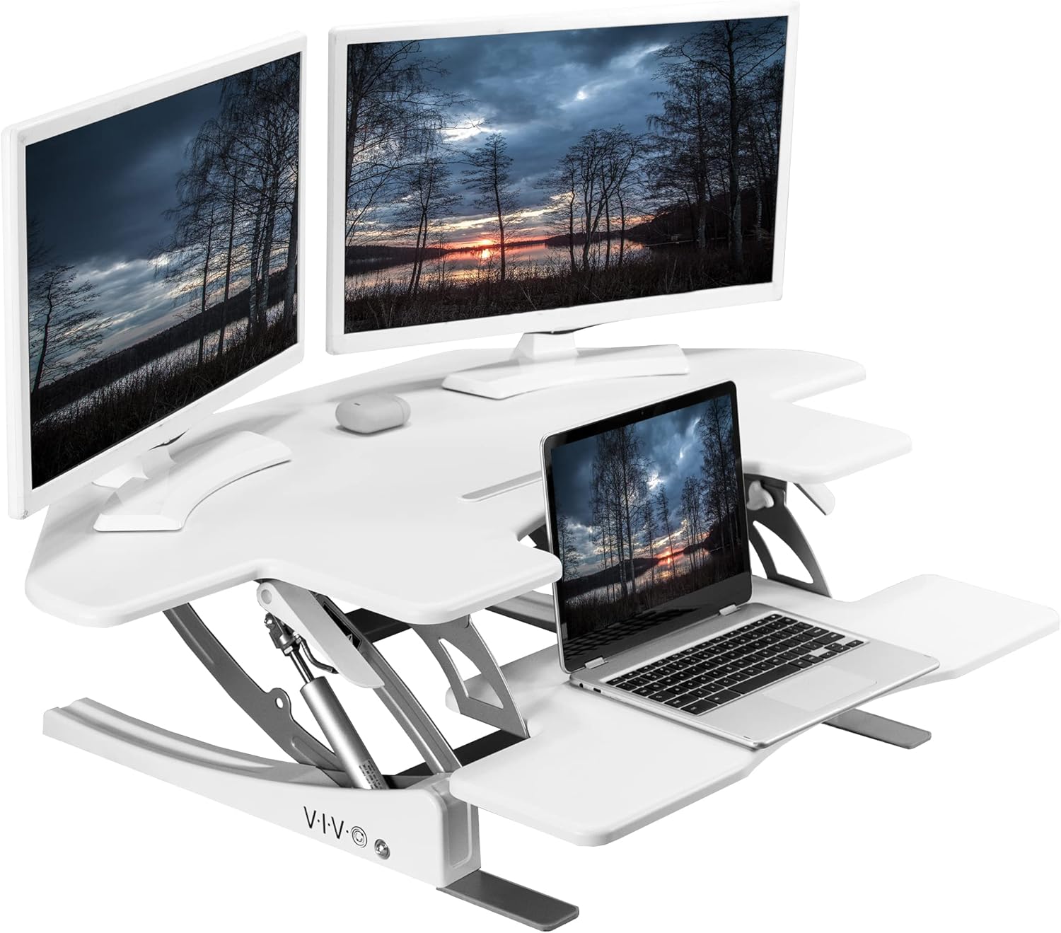 VIVO 43 inch Corner Height Adjustable Cubicle Stand Up Desk