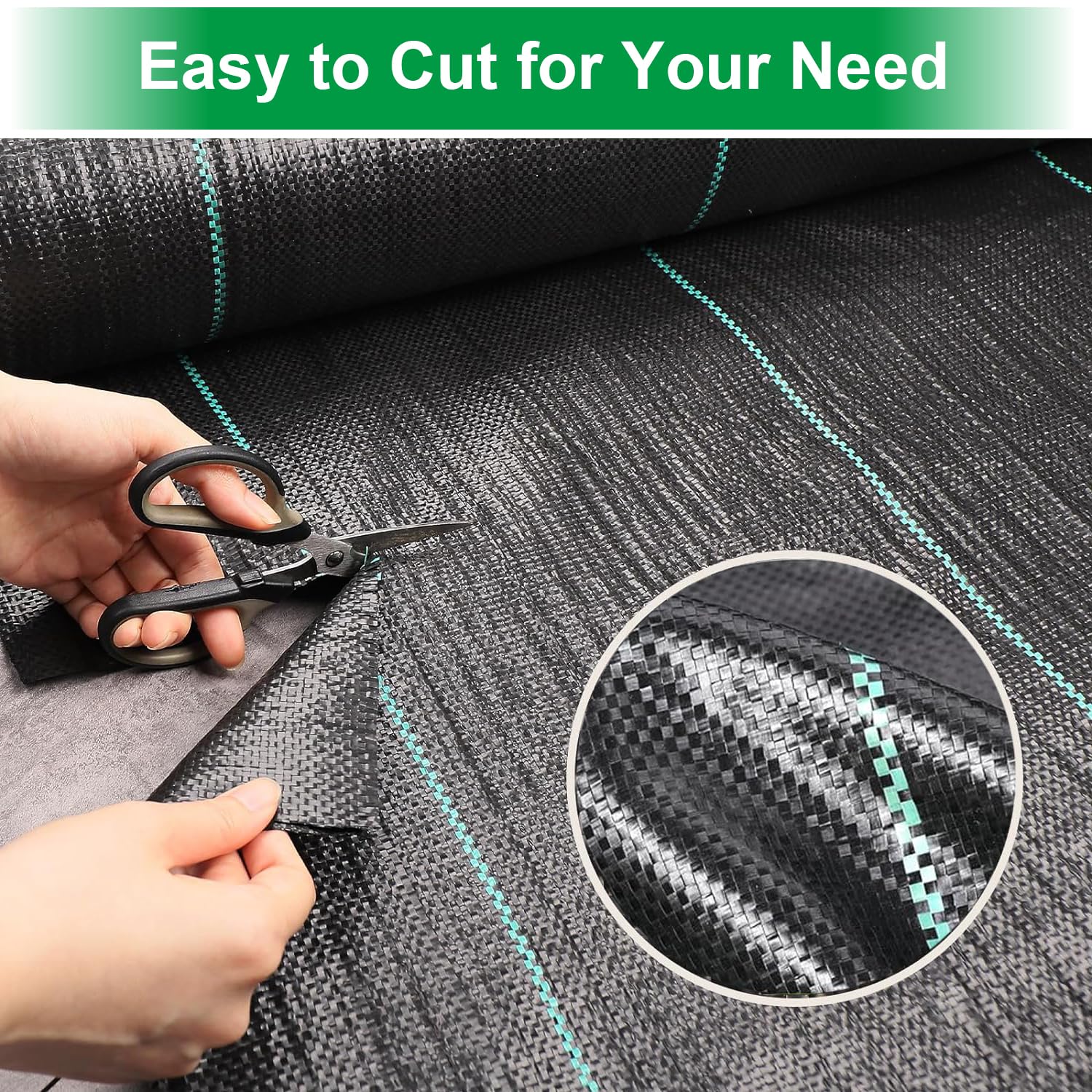 3 x 100FT Malla Antihierbas, 90g/m² Tela Geotextil para Control de Maleza Permeable al Agua Anti-UV Barreras contra Malezas