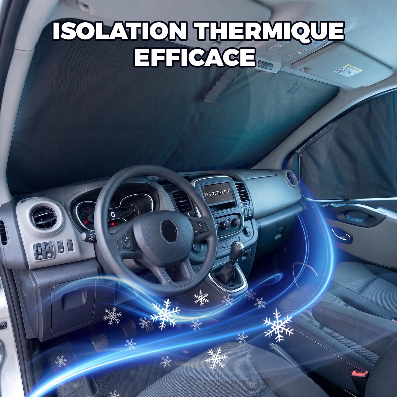 Housse De Pare-Brise Thermique Externe, Protection Pare Brise Camping Car, Trafic 3, Tissu 600D Oxford, Anti-UV. Trafic 2, Brise-Soleil Portables Occultants