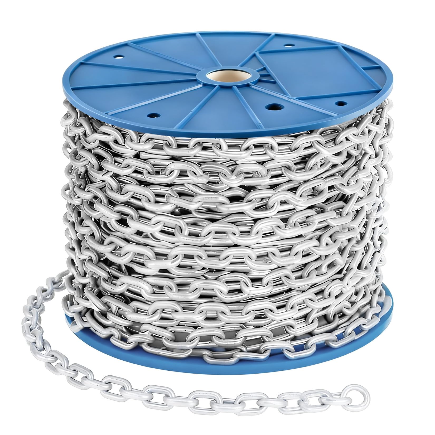 50ft 3mm Galvanized Iron Hanging Chain Roll - Metal Chains for Light Chain & Outdoor Use, Bird Feeders, Artworks, Flowerpots & DIY Home Projects
