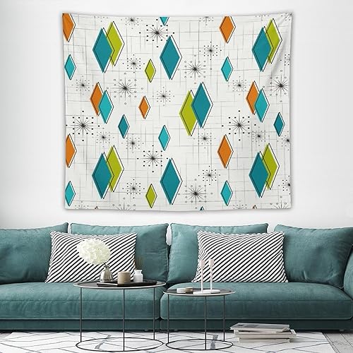 Miniatura 177 de Tapiz floral retro de los años 60 y 70, diseño hippie de primavera Groovy Flower Power Flower Boho para colgar en la pared, arte neutro para Hippie