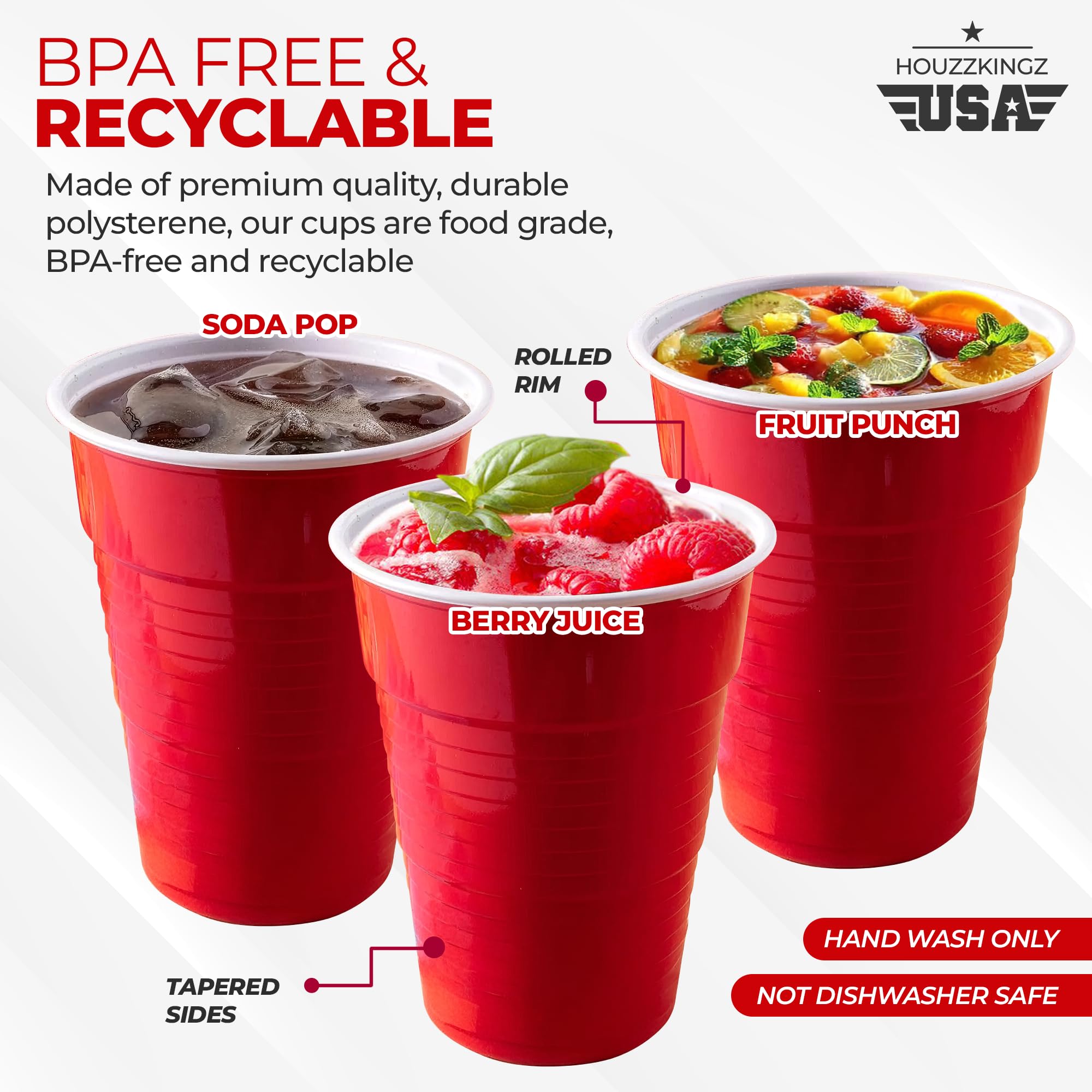 Amazon.com: Supellectilem Red Plastic Disposable Cups - 18 Oz., 240 Ct. |  Heavy Duty Large Party Cold Drink Plastic Cups Disposable : Health &  Household