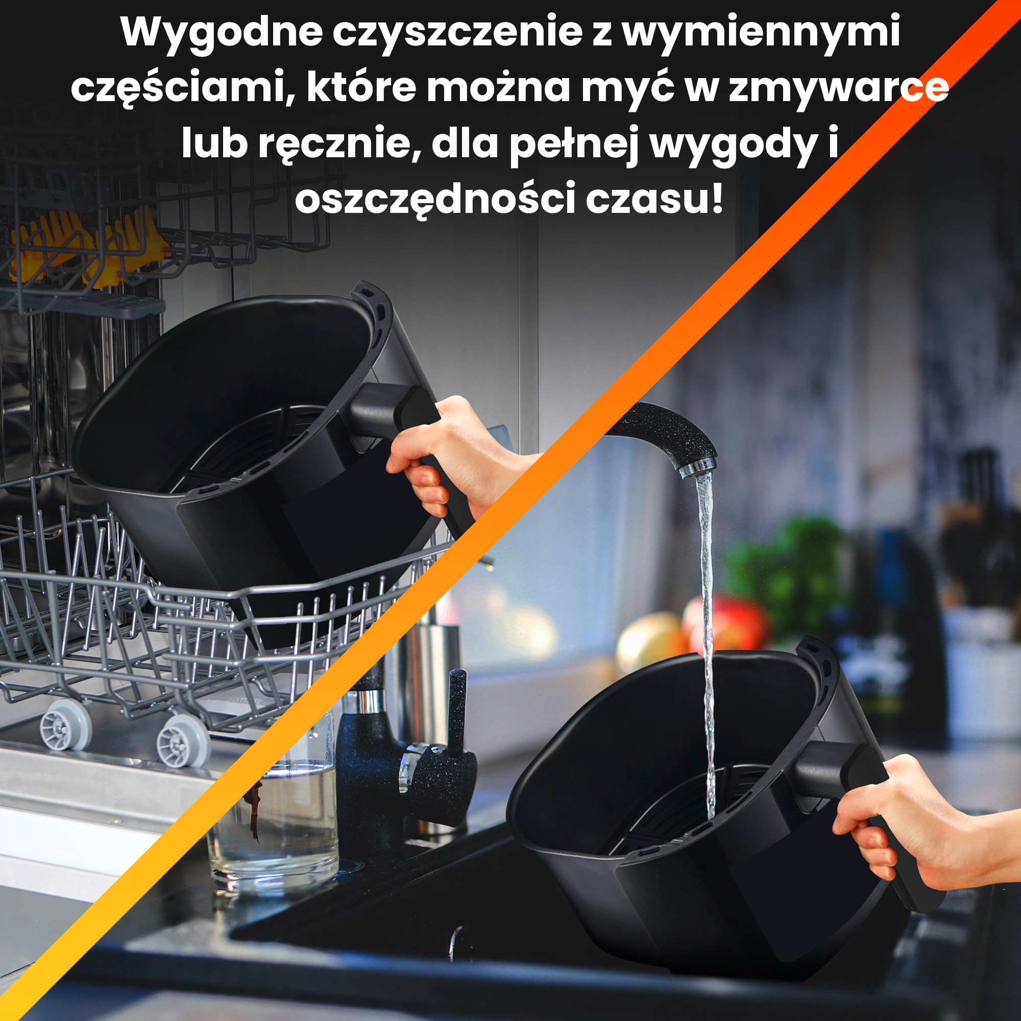 Extralink 1500W Airfryer 5L – Frytkownica beztłuszczowa z 7 funkcjami gotowania, frytownica, od 80°C do 200°C, energooszczędna, ekran dotykowy LED, 90% mniej tłuszczu dla zdrowych posiłków