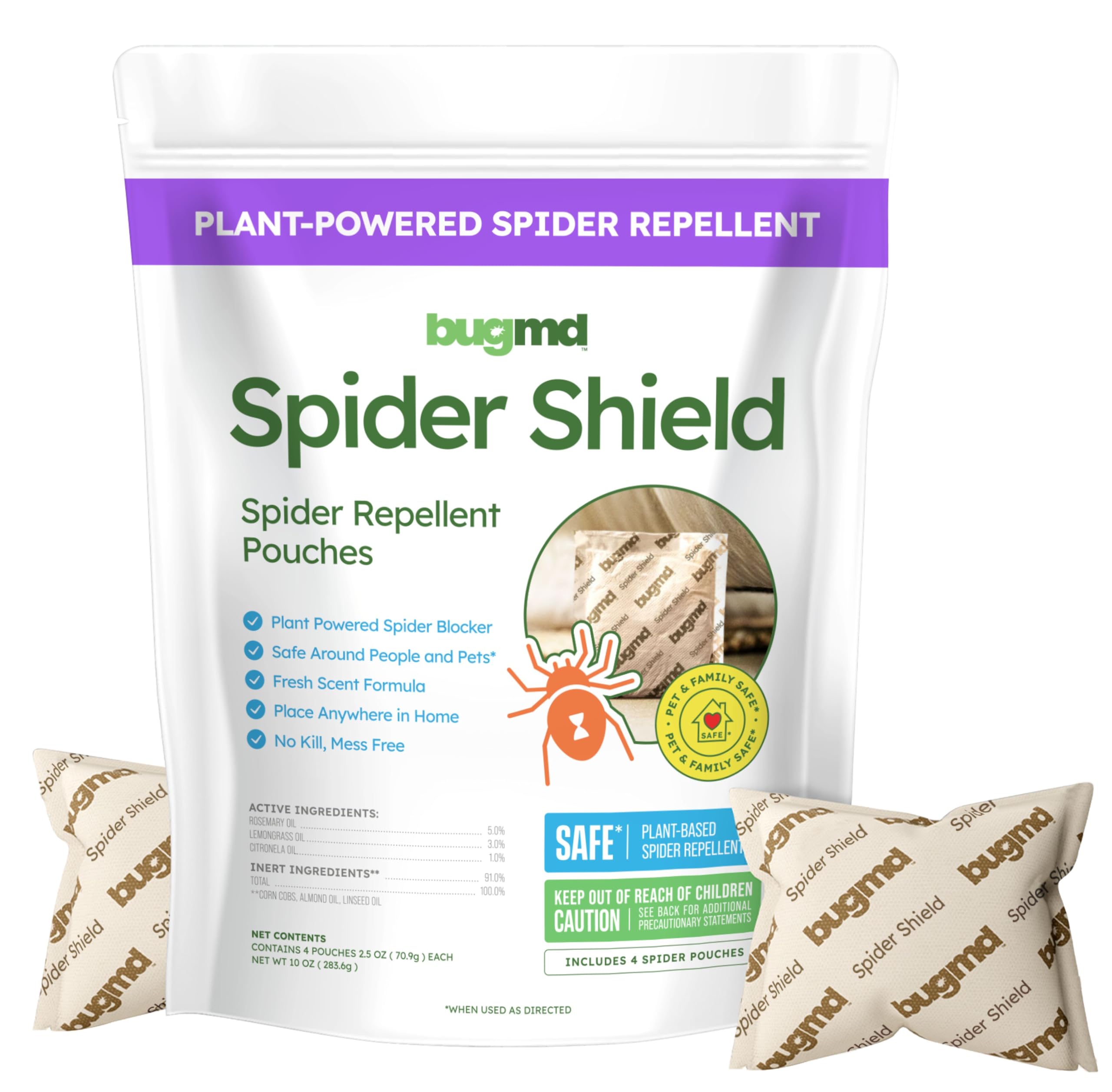 BugMD Spider Shield, Spider Repellent Pouches