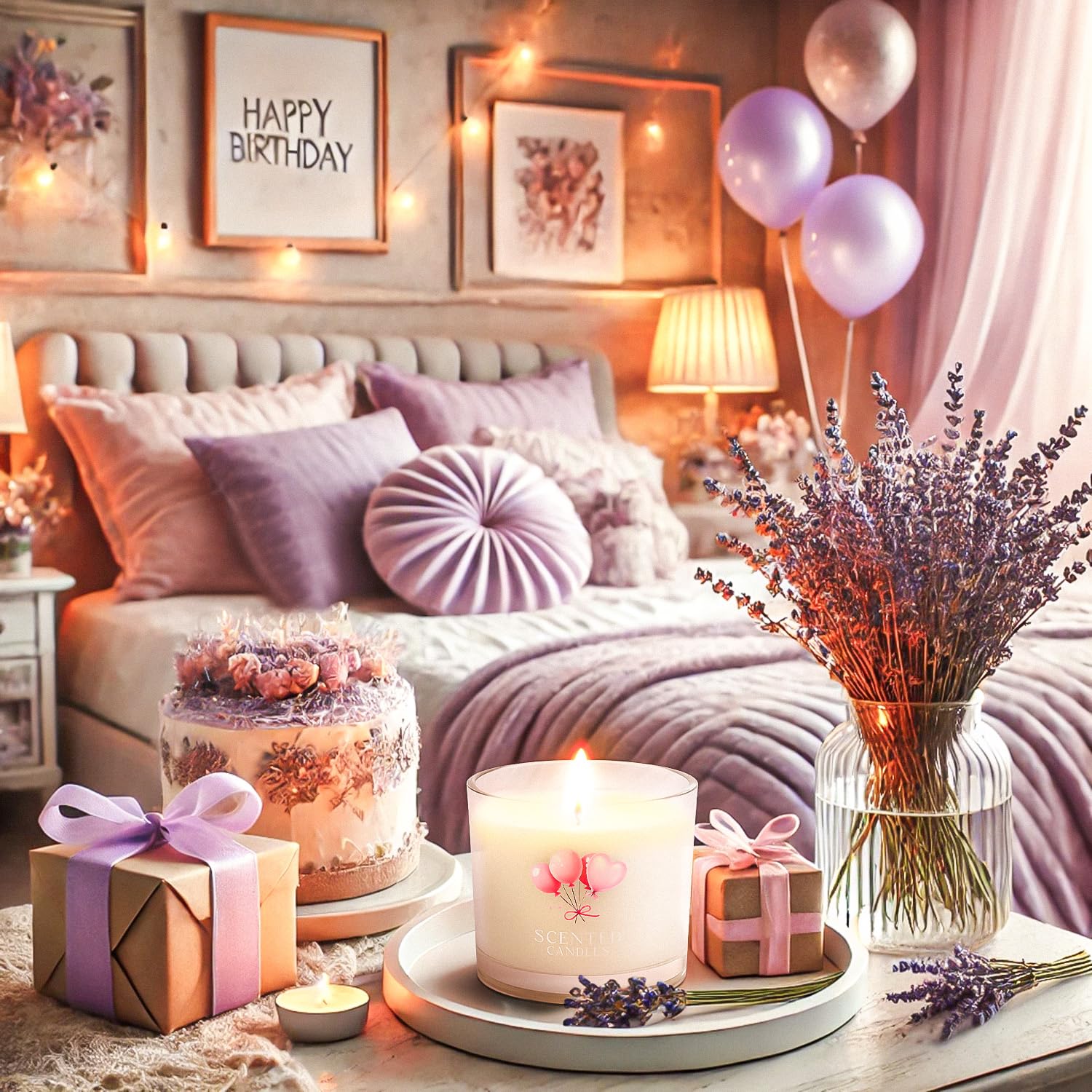 CHILLFLAME Regalo di Compleanno per Donne, Set di Candele Profumate per Alleviare lo Stress, 6 Candele di Compleanno in Vetro per Donne e Uomini (6 Colori, 400g)