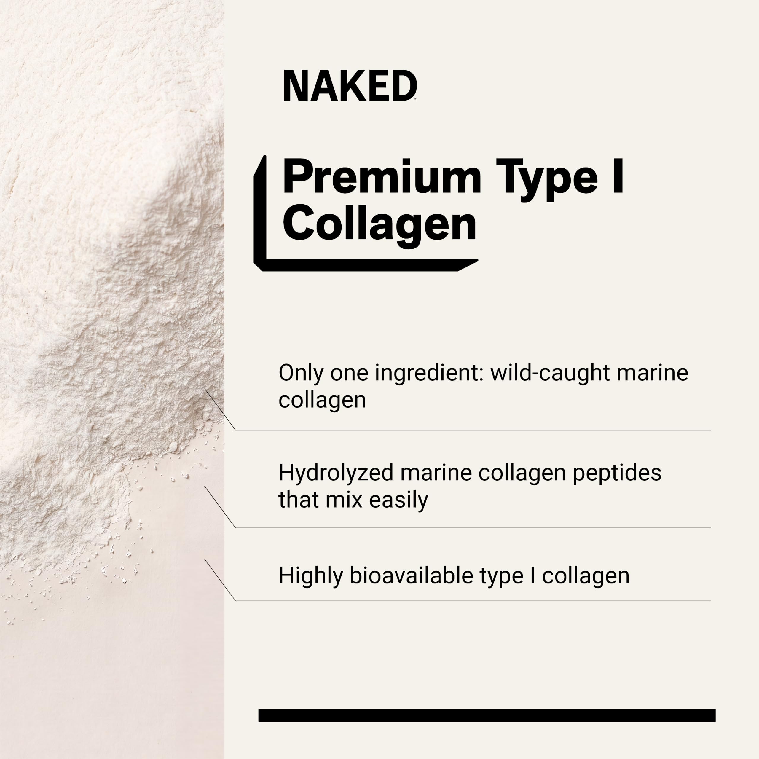 NAKED Marine Collagen Peptides Protein Powder - Unflavored - from Wild Caught Cod - Paleo Friendly, Non-GMO, Soy-Free, Gluten-Free - 47 Servings — Amazon image 4