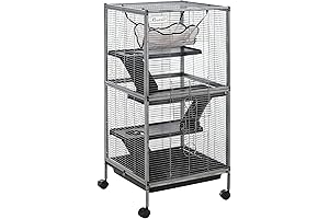 PawHut Metal 4-Tier Cage for Ferrets and Rats