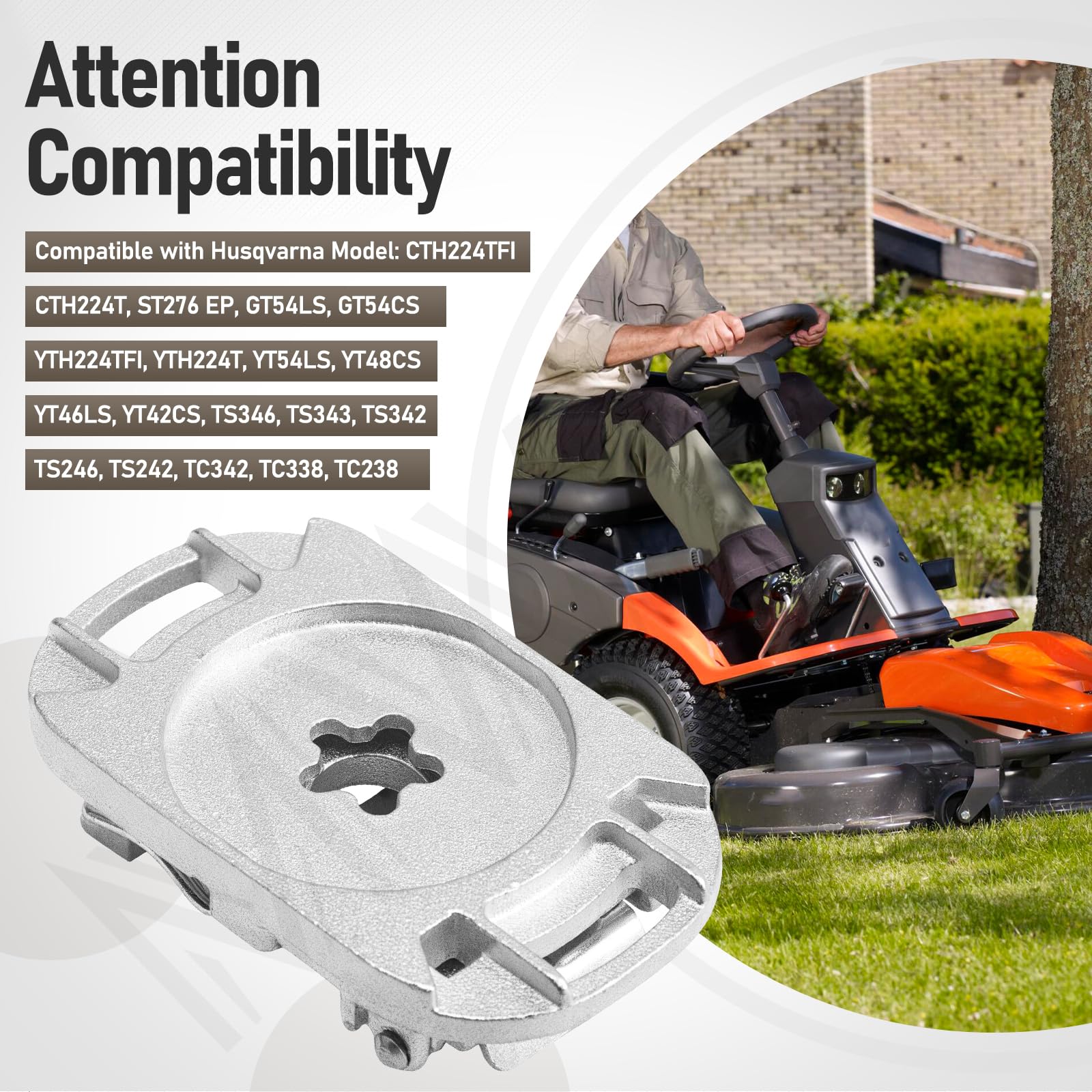 580954003 - Supporto per lama per trattorino tosaerba Husqvarna 580954002, compatibile con modelli GT54CS YT42CS YT48CS YTH224 GT54LS CTH224TFI