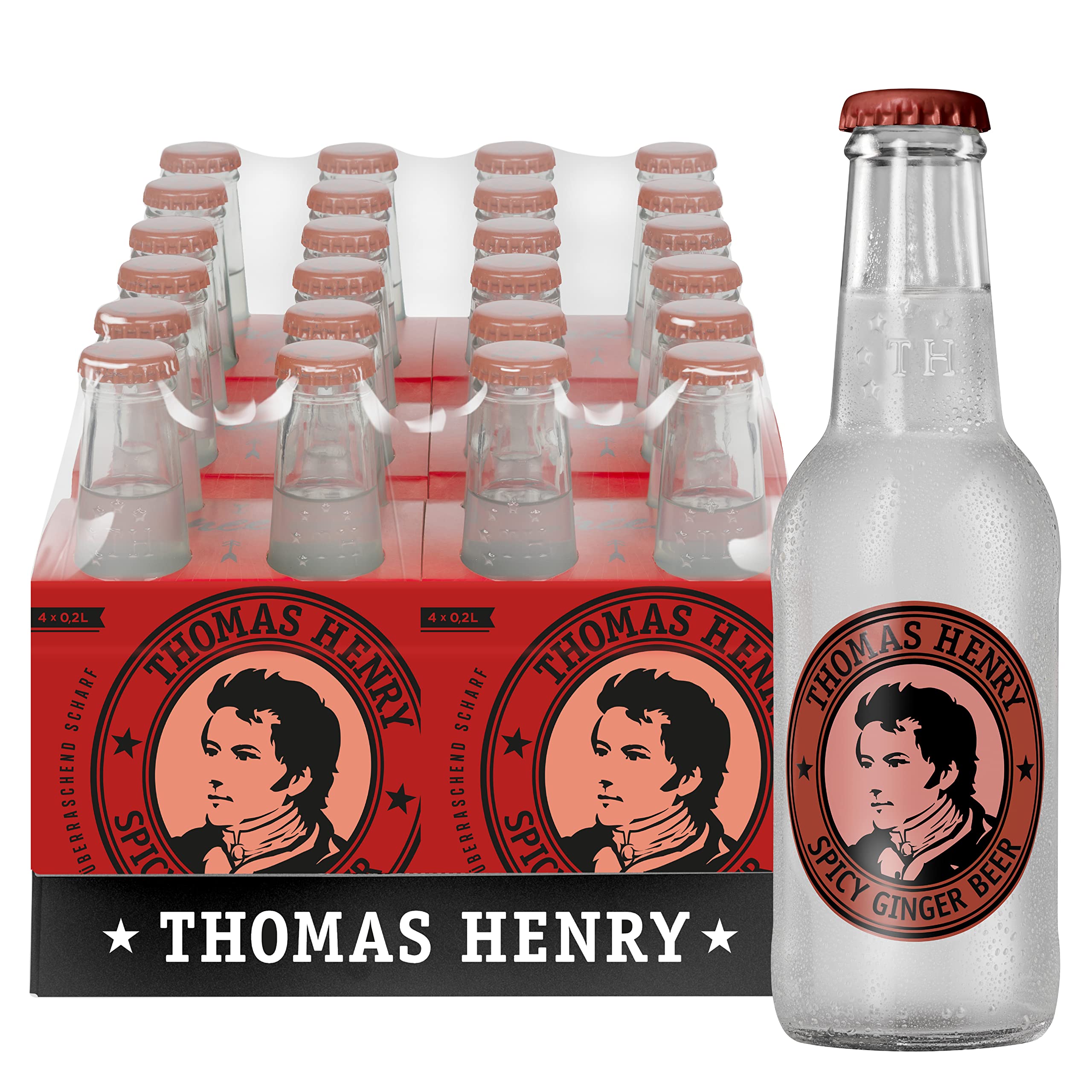 Thomas Henry Spicy Ginger Beer 6er Set 0,2 l Glas Ingwerlimonade scharf Moscow Mule