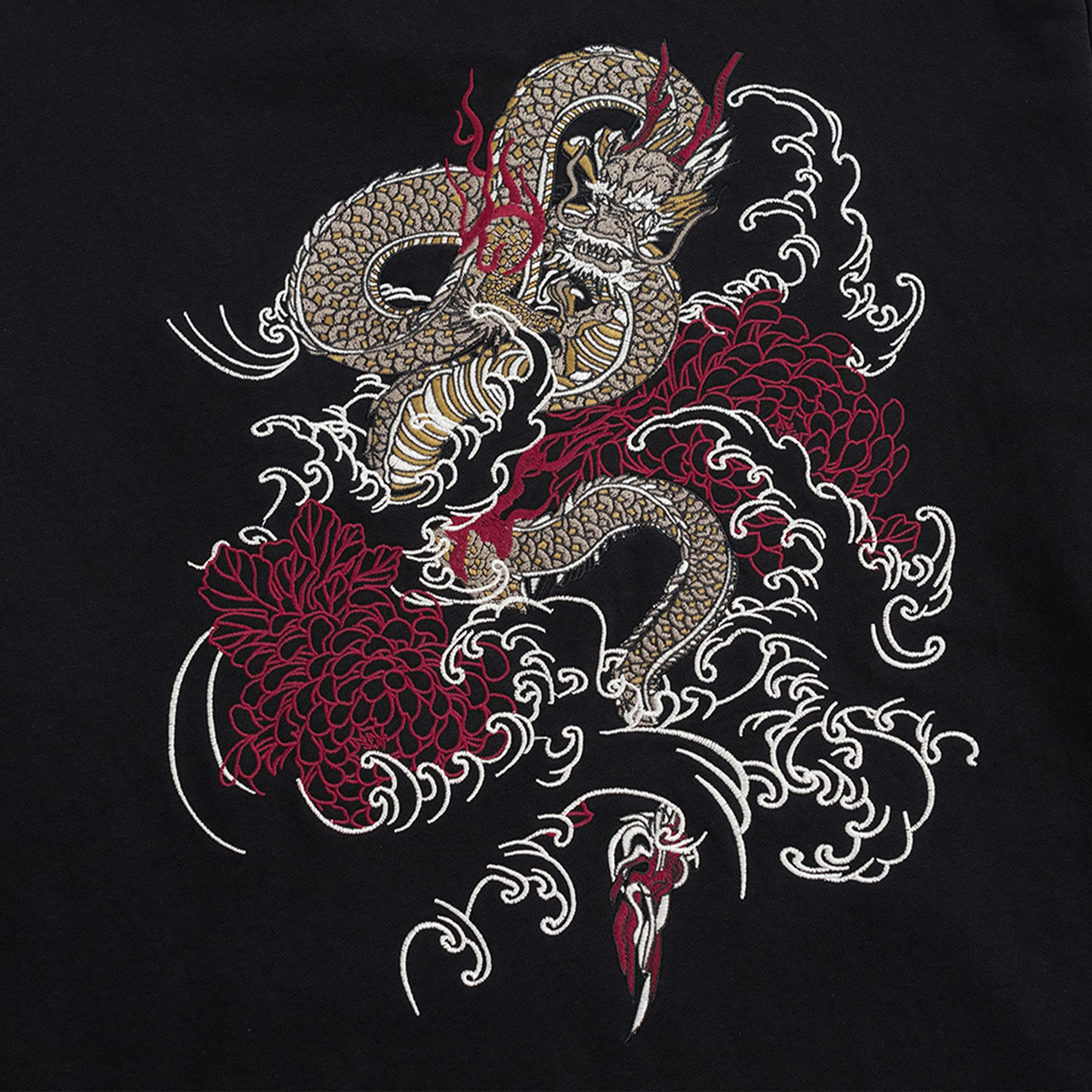 XYXIONGMAO Felpe con cappuccio ricamate da uomo con drago streetwear felpa con cappuccio grafica hip hop nera giapponese
