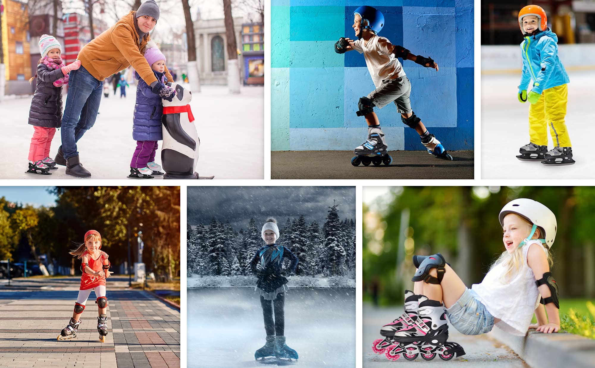 Rolki dla Dzieci Łyżwy Wrotki Łyżworolki Rollerblade 4 w 1 Fitness Młodzieżowe Damskie Męskie meskie Regulowane Czarne i różne kolory dla Dorosłych Scate Koła Led Meteor