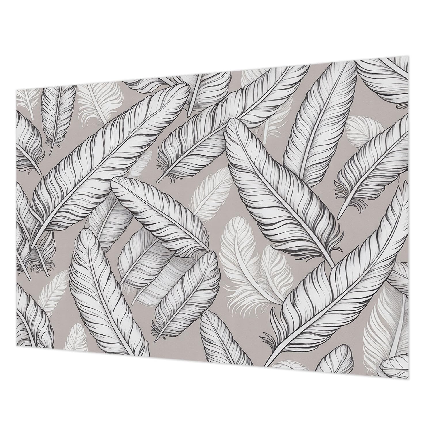 Papier peint intissé 208x146 cm Tulup plumes subtiles pour déco salon
