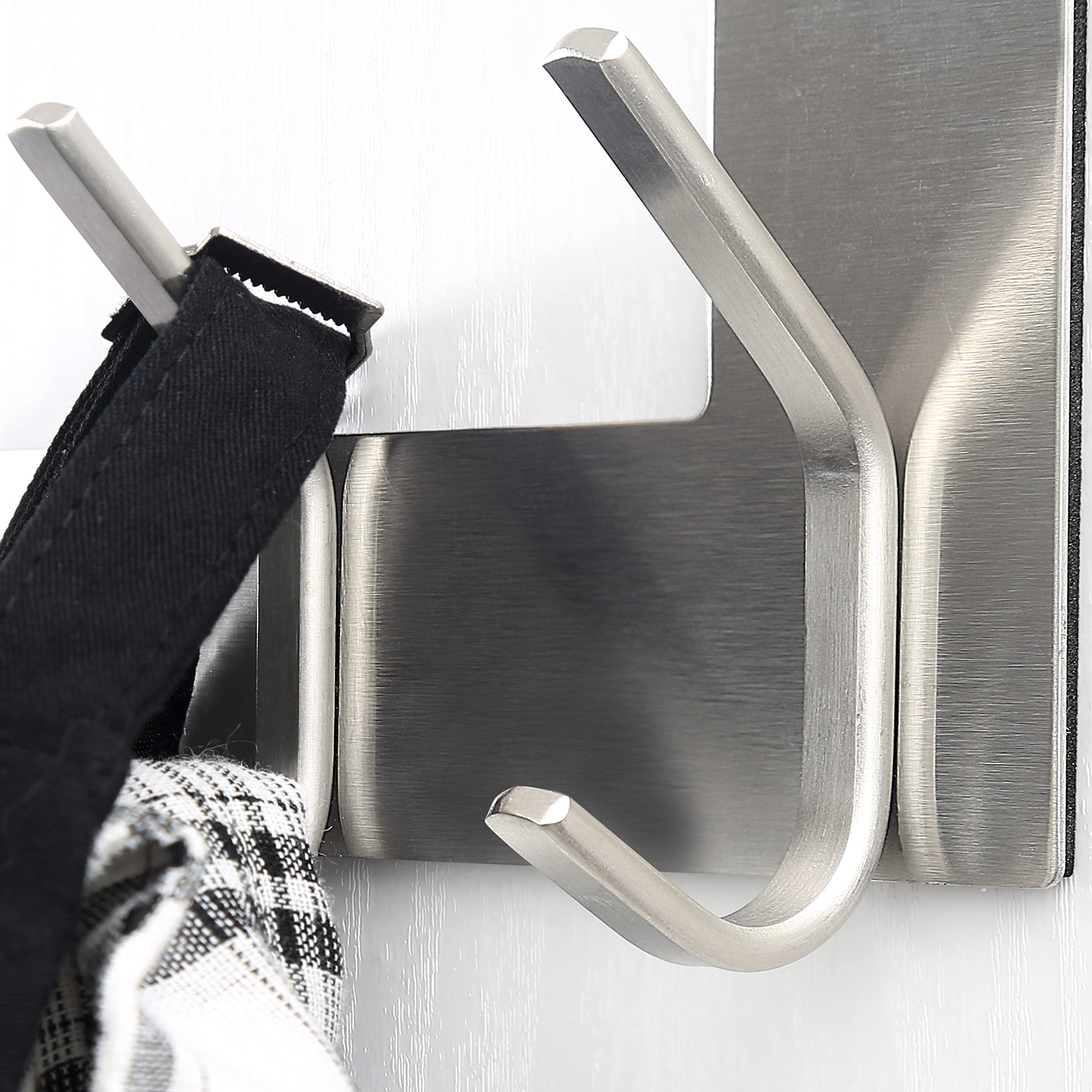 Dseap Over The Door Hook Hanger - 6 Hooks Over Door Coat Rack for Hanging Clothes Hat Towel, Brushed Nickel - Image 4