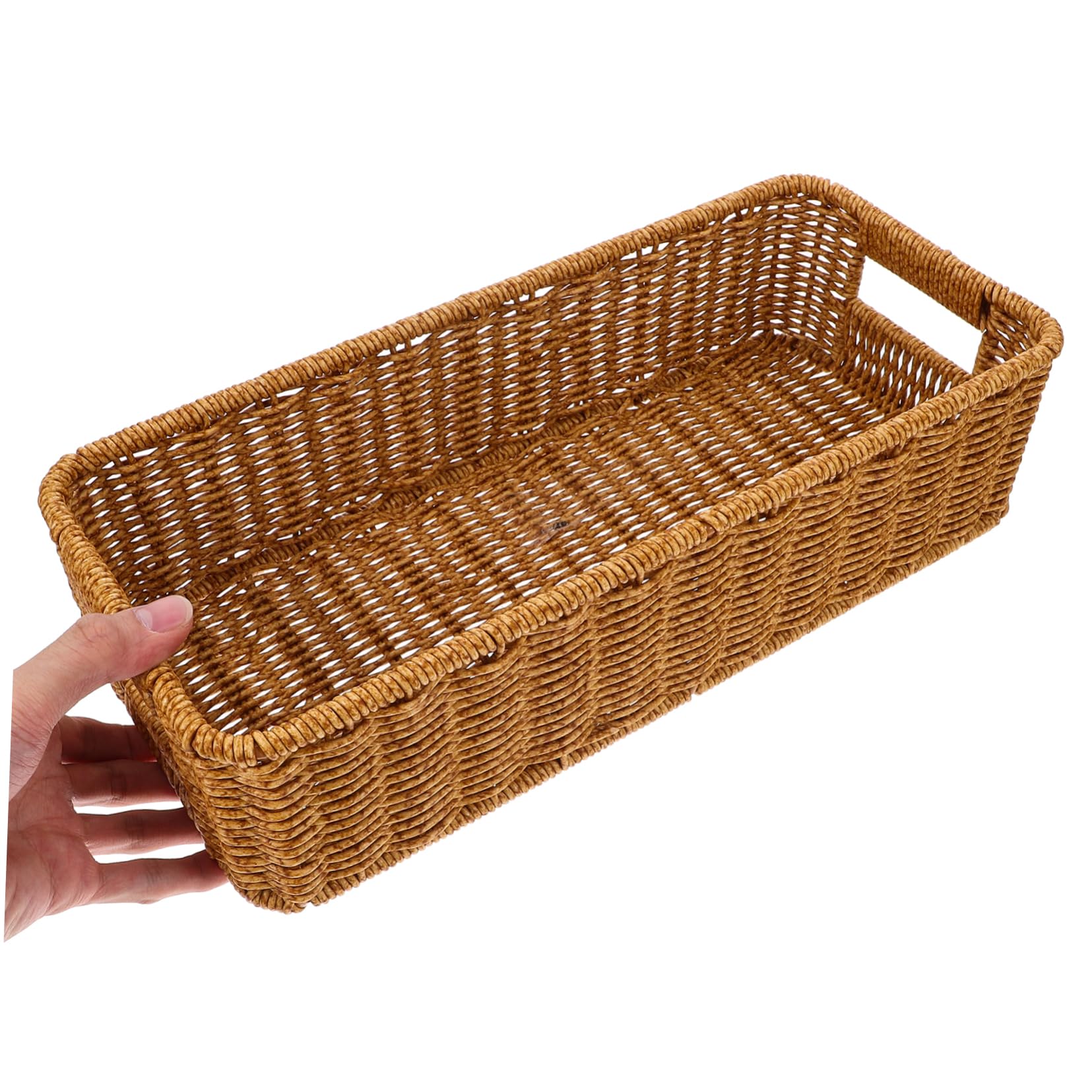Amosfun 4 Piezas Cesta de Cubiertos de ratán Canasta de Almacenamiento de Utensilios de Cocina Organizador de Mesa para Cubiertos Cesta de Utensilios Tejida a Mano Cesta para vajilla