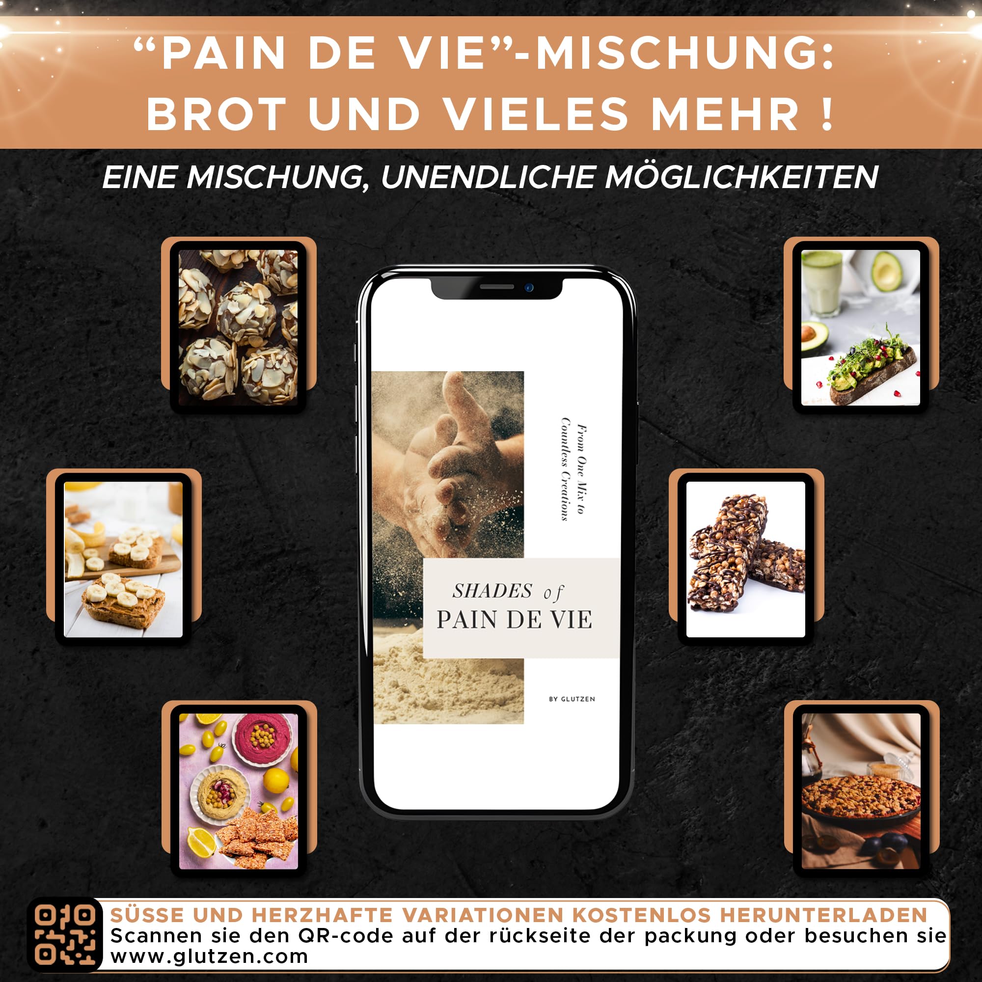 GLUTZEN Bio Glutenfreie Keto-Brot-Backmischung. Low Carb Saatenbrot | Niedriger GI, Ballaststoffreich. Ohne Kneten, Ohne Brotbackmaschine, Ohne Hefe. Zöliakie, Vegan, Allergenfrei, FODMAP