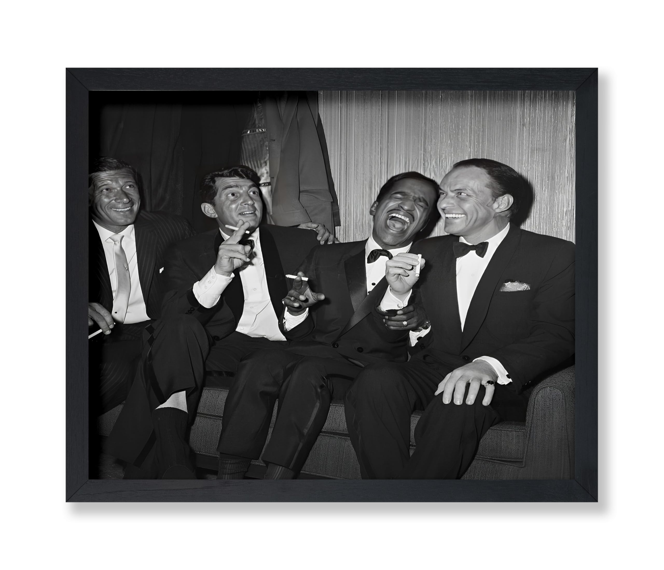 Poster Master Vintage Rat Pack Poster - Retro Entertainers Print - Photography Art - Black & White Design - Las Vegas Design - Musician Great Office or Living Room Room Decor - 8x10 UNFRAMED