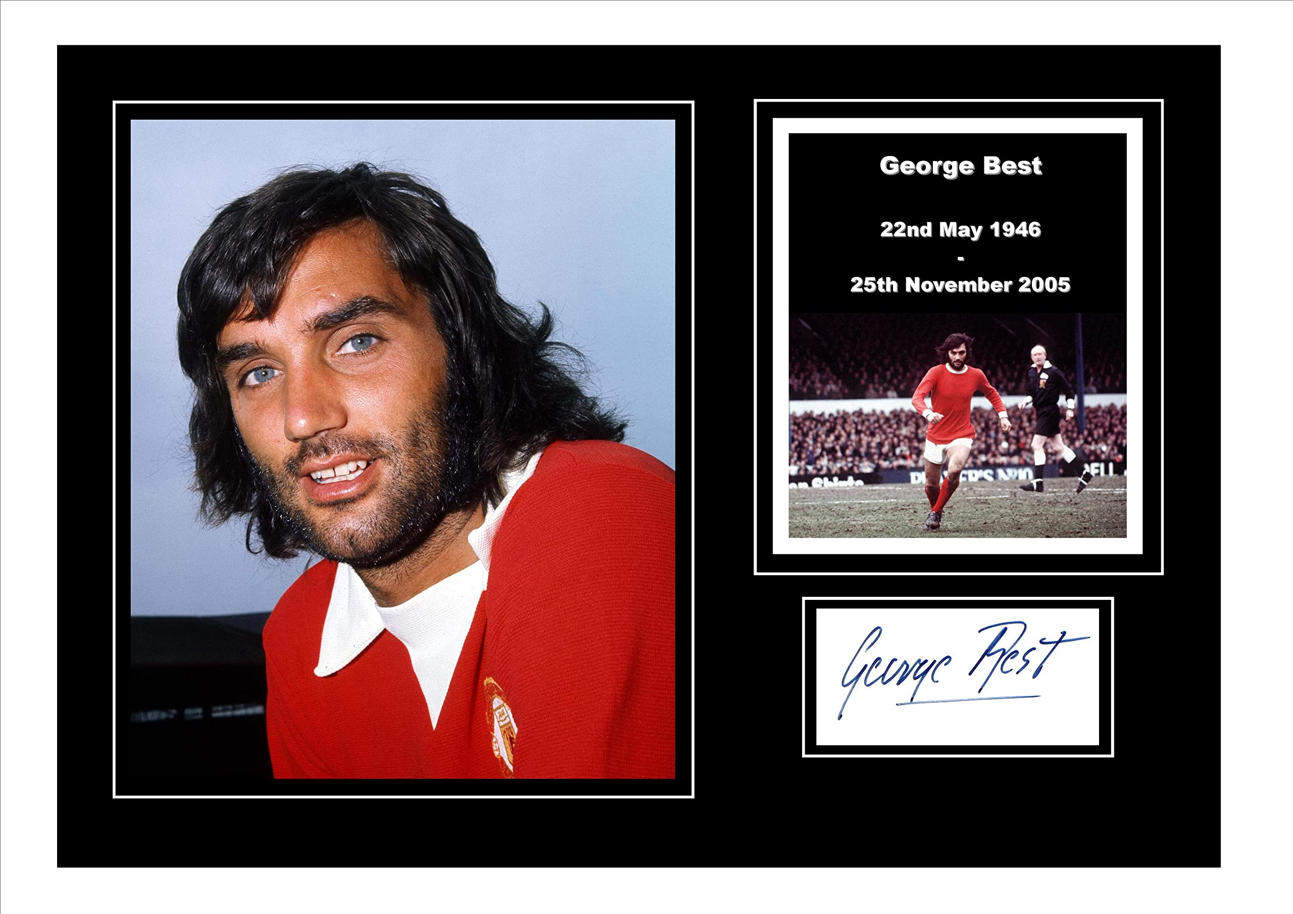 Stunning Quality George Best Signed/Autographed Photo