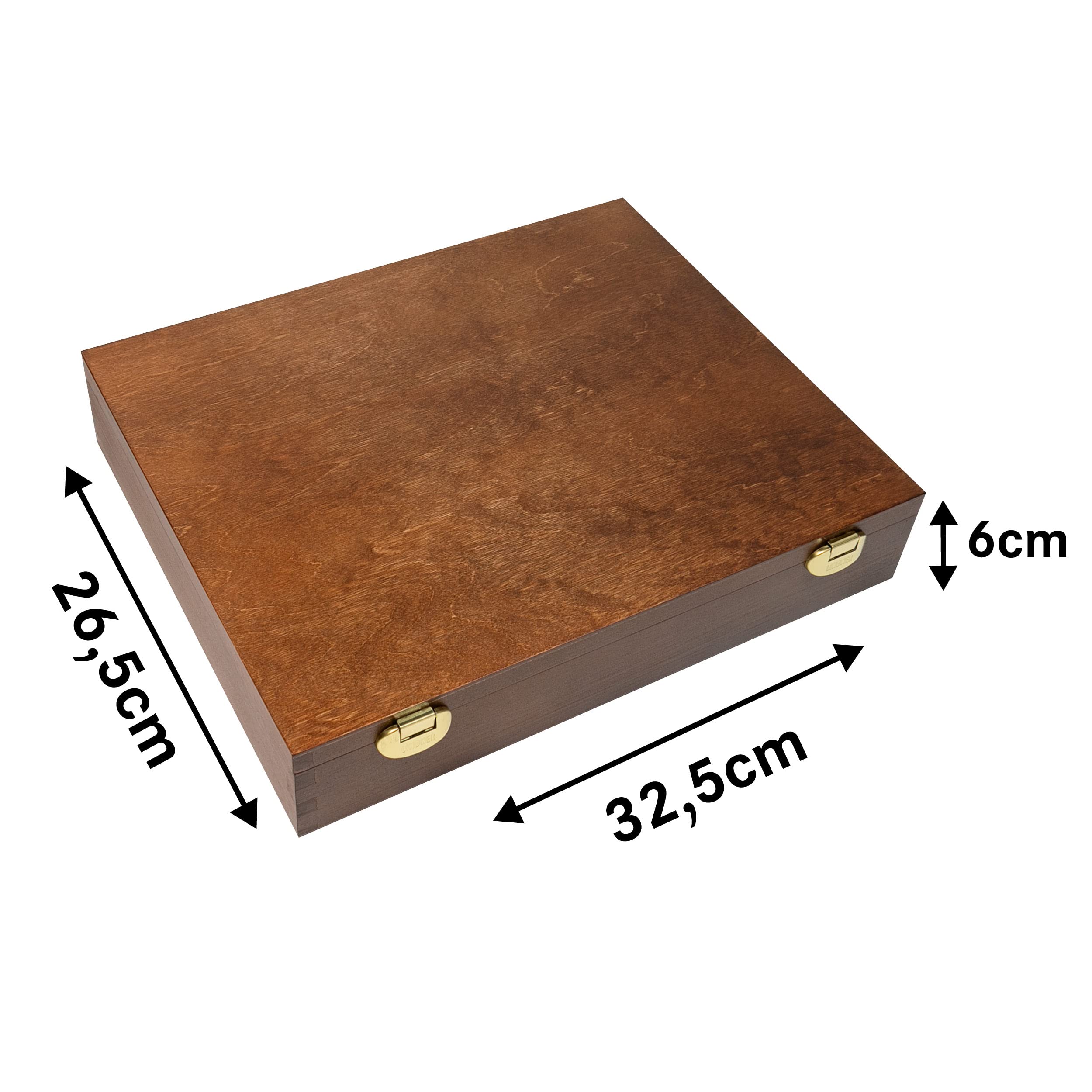 LINDNER Das Original Portamonete in legno con 4 inserti rossi in vero legno con 127 scomparti quadrati di diversi diametri, dimensioni esterne: 32,5 x 26,5 x 6 cm