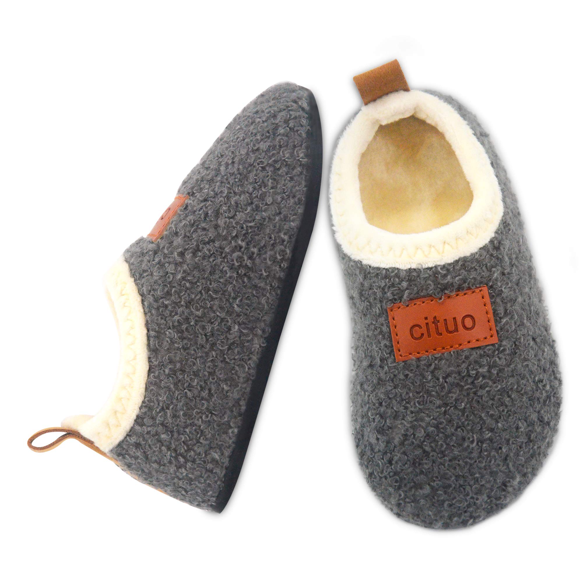 Dream BridgeKids Sherpa Fleece Slippers with Anti-Slip Sole for Boys Girls