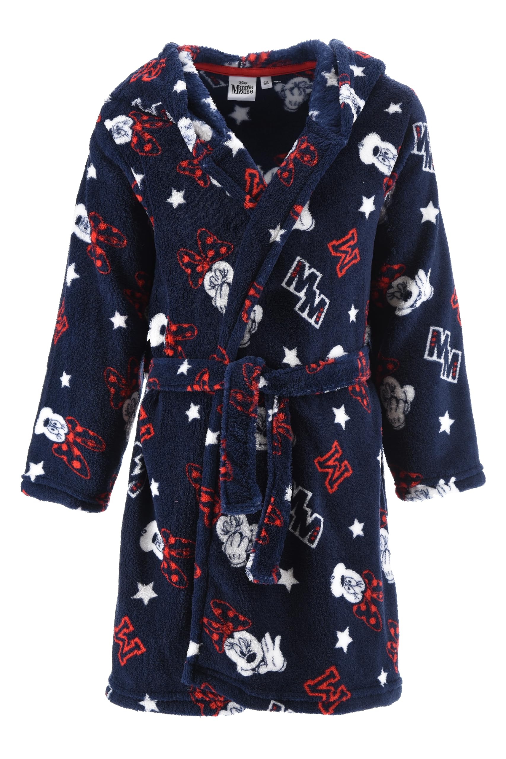 Disney Girls Minnie Mouse Fleece 'M' Robe Kids Dressing Gown Navy Age 8 Years