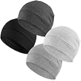 Cotton Skull Caps for Men Women,2-Pack Lightweight Beanie Sleep Hats Breathable Helmet Liner
