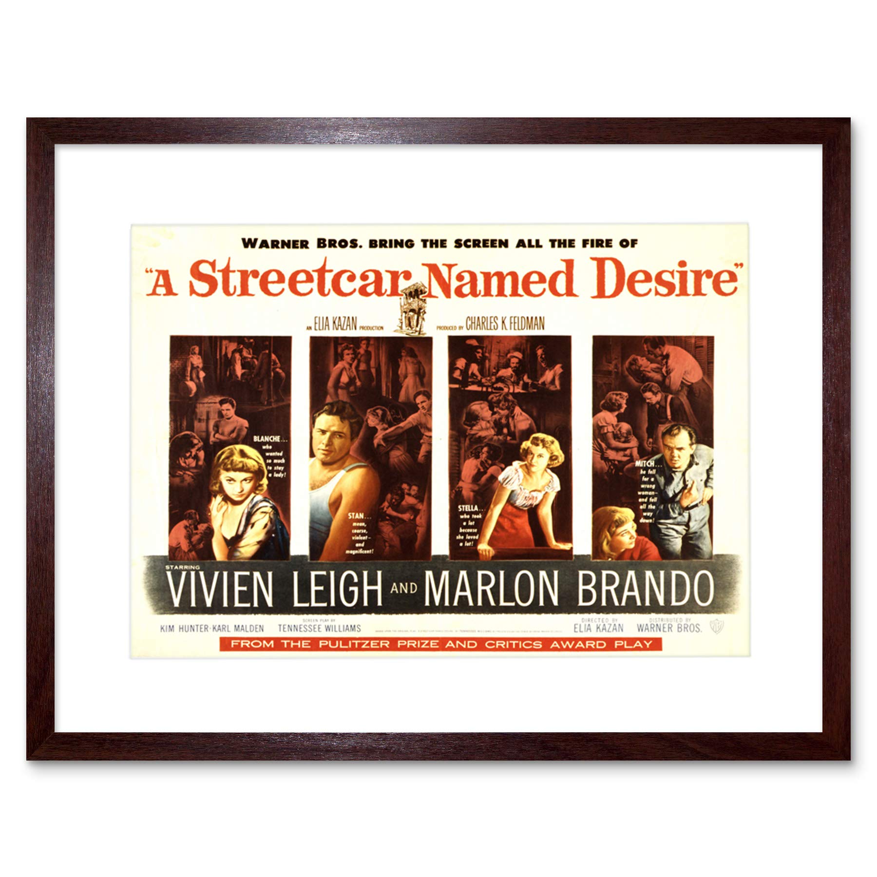 Wee Blue Coo Ad Movie Film Streetcar Named Desire Leigh Brando William Framed Wall Art Print