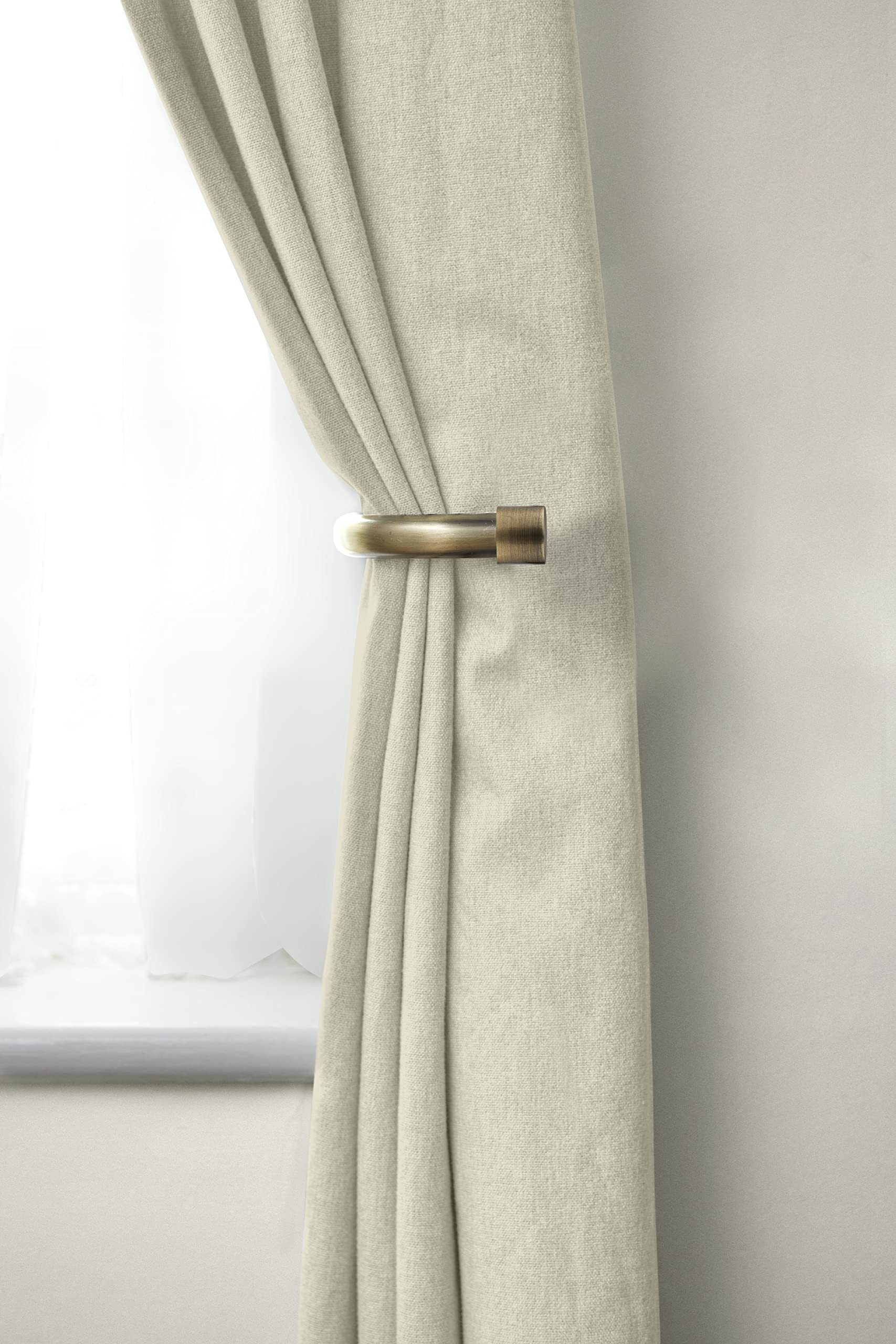 Emma Barclay Antique Brass Full Stop - Pair Of Holdaback Tiebacks With End Finials In - 20Cm