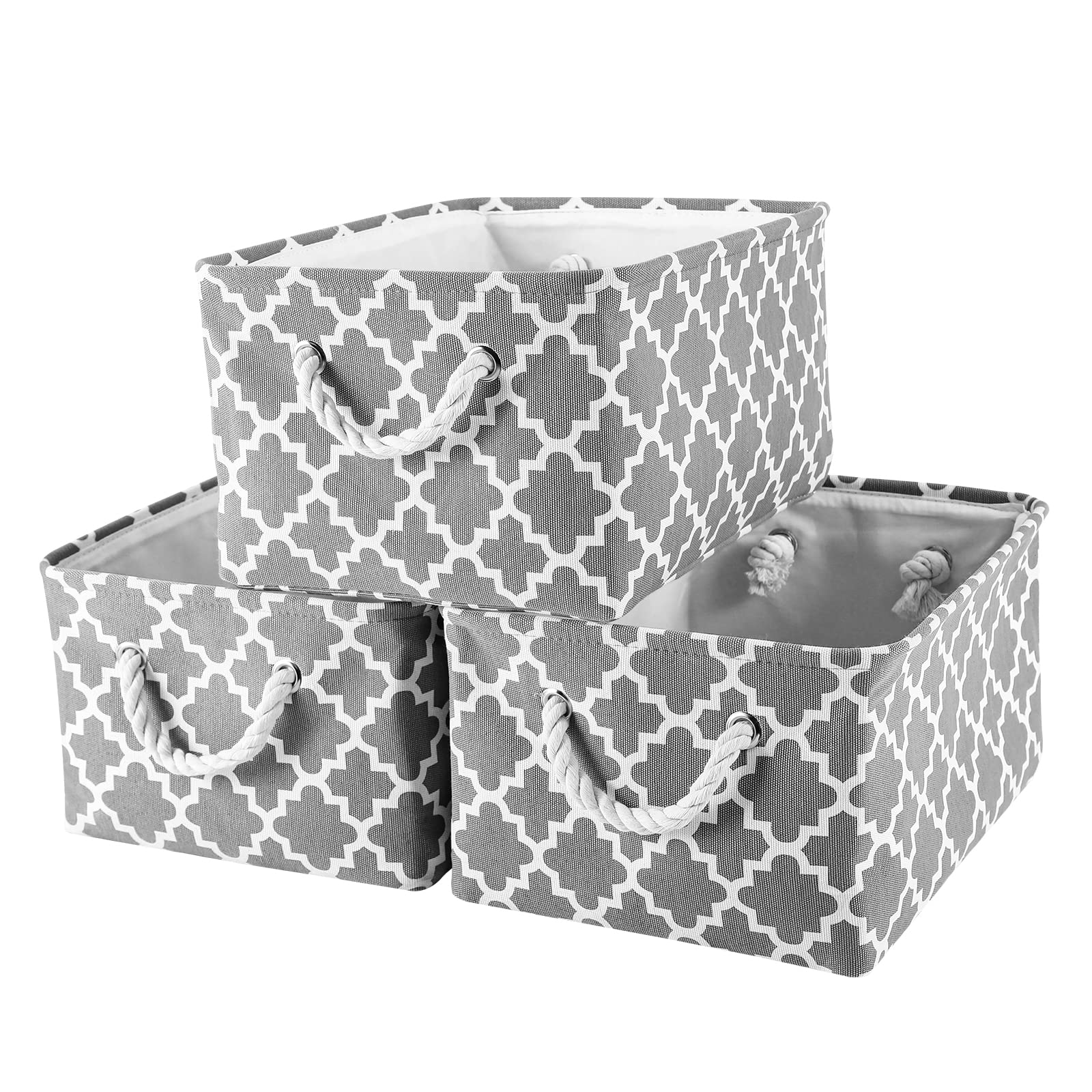 Buy WENHAO Decorative Basket Rectangular Fabric Storage Bin Organizer