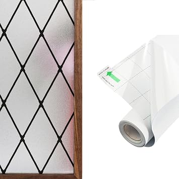 Black Lattice Window Film & White Total Blackout Window Film 17.3"x78.7"