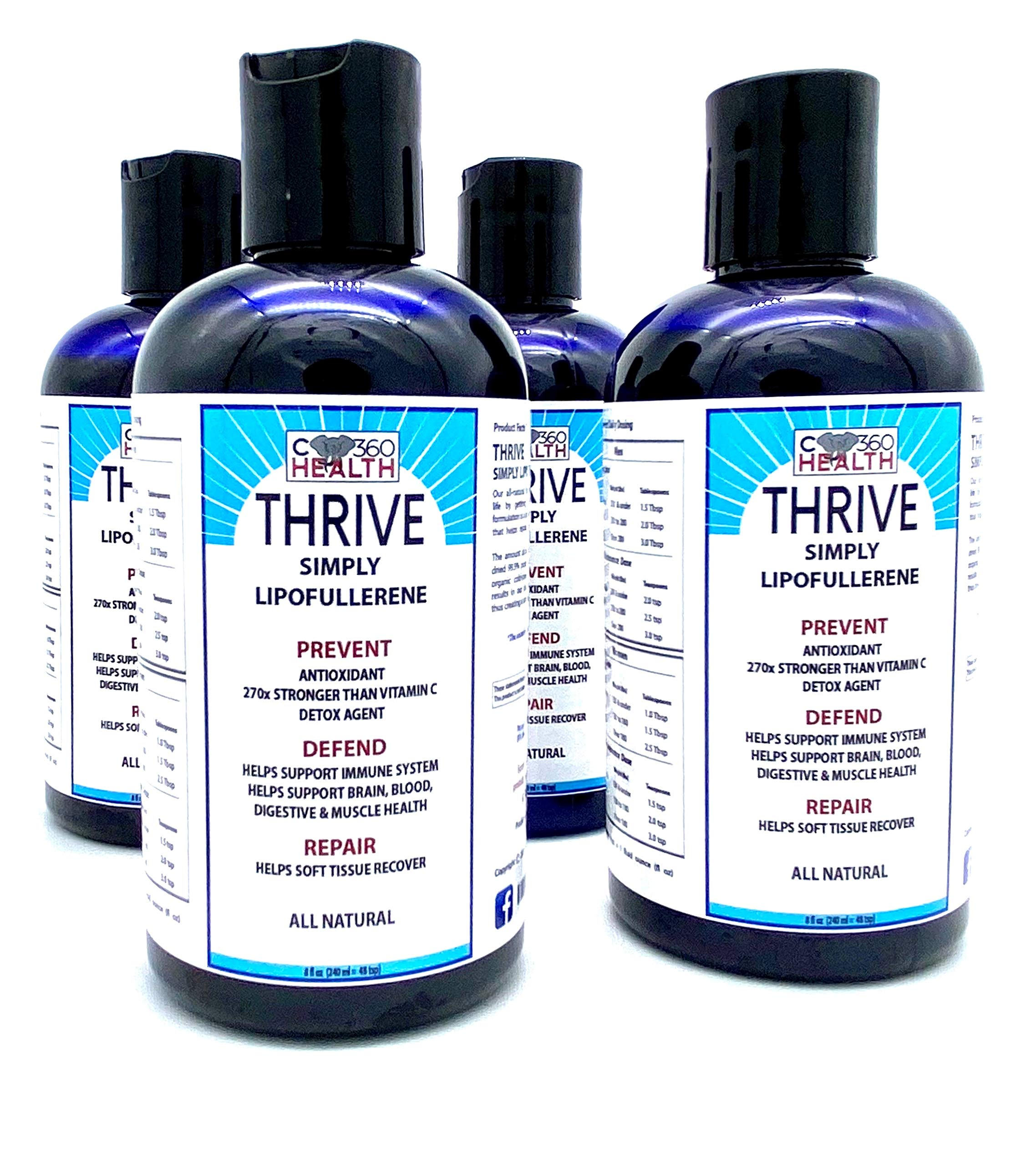 Thrive Simply Lipofullerene (4) 8 oz, Carbon 60, C60, C 60 Saturation Level of at Least 0.08 mg/ml