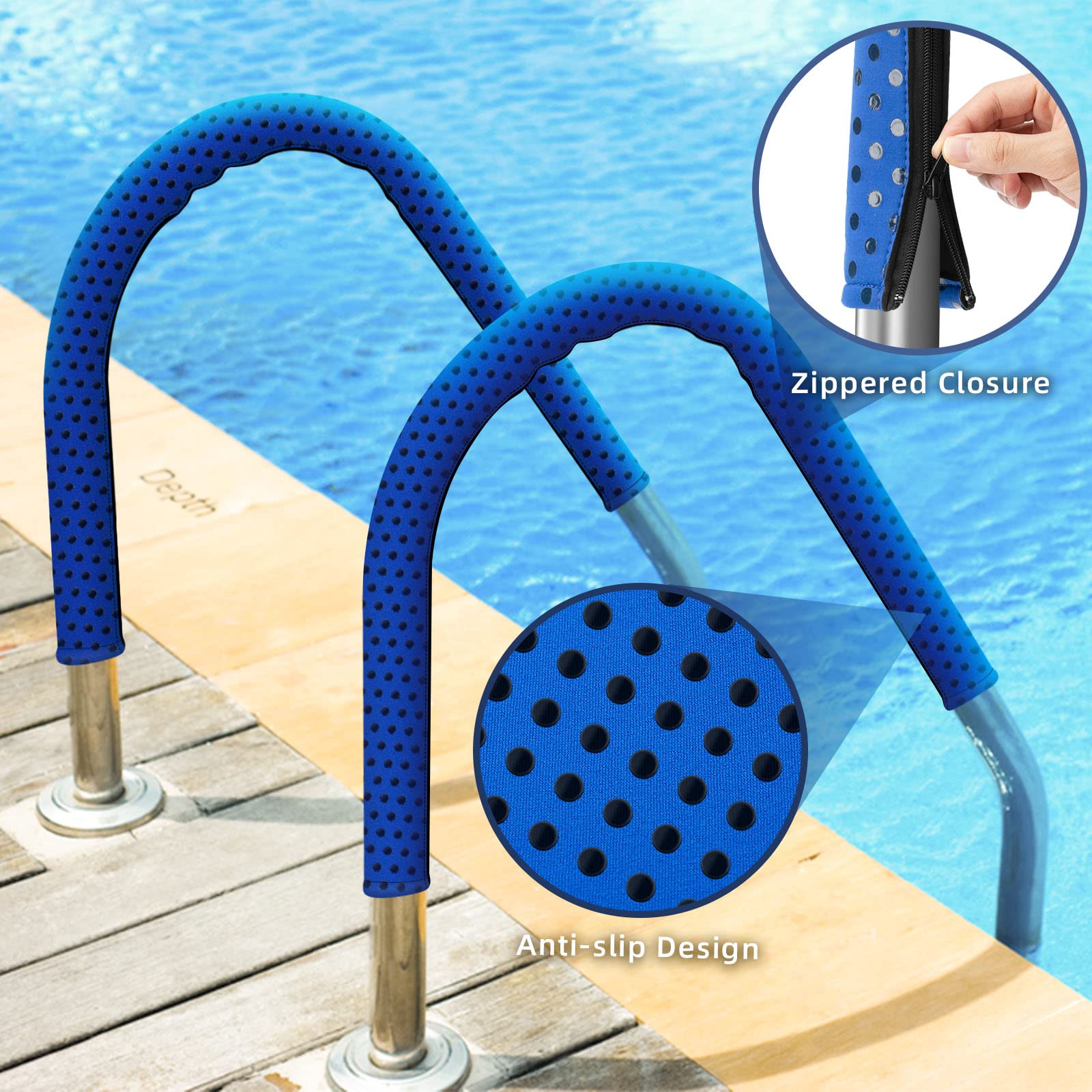 Capa Para Corrimão De Piscina 1,8m - Antiderrapante E Protetora Contra Queimaduras